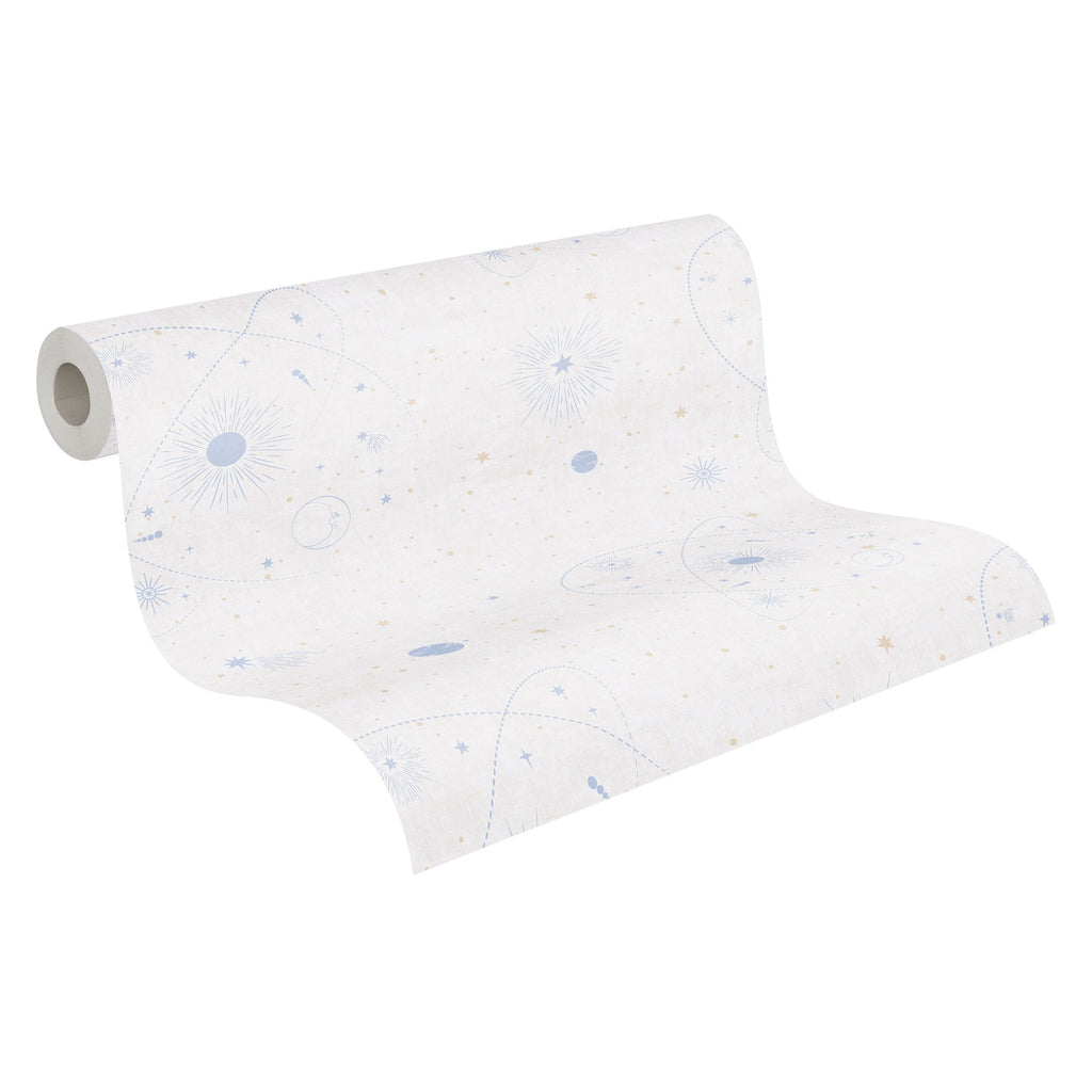 Hochwertige Vliestapete Beige Weltall