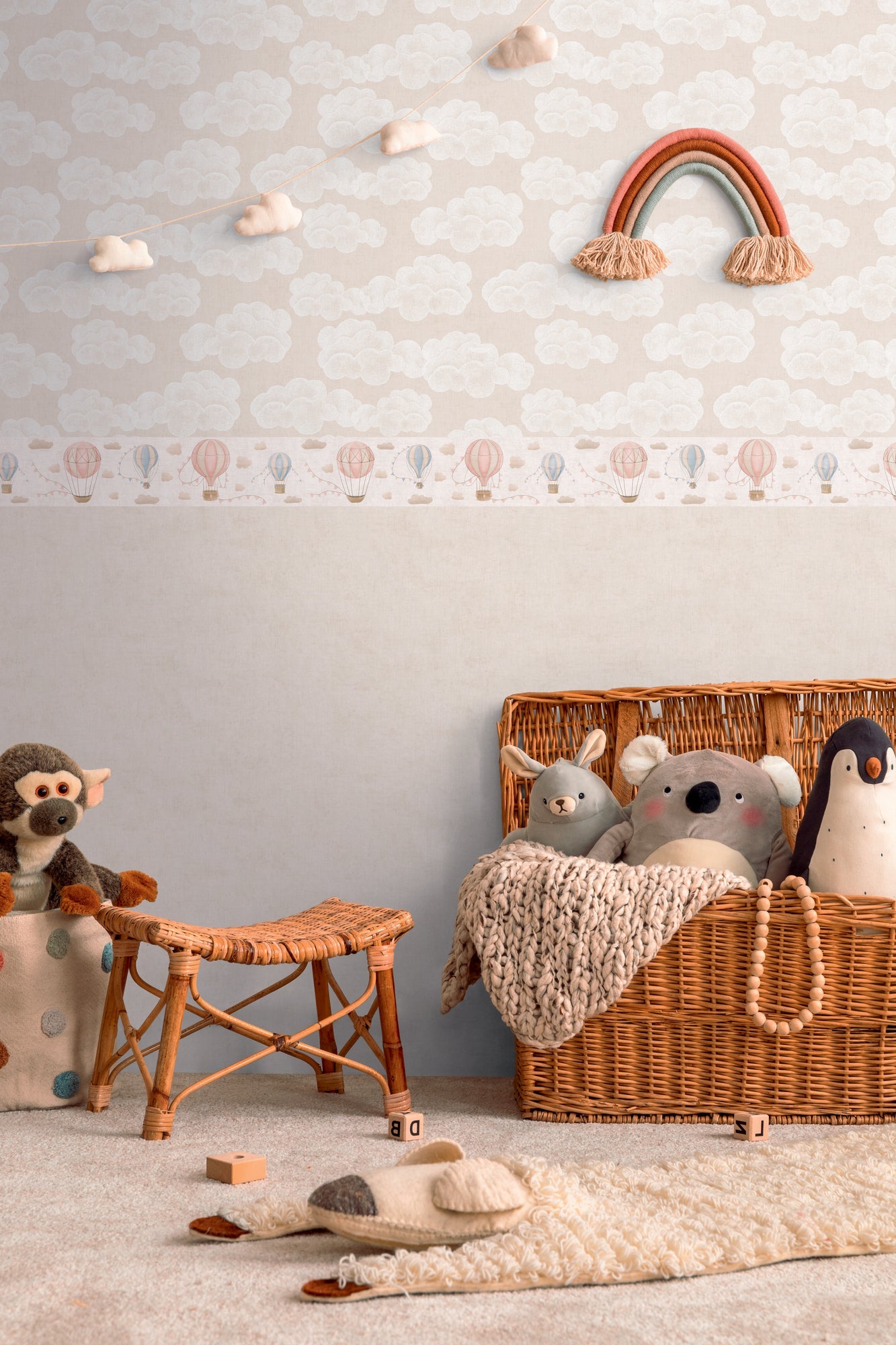 Hochwertige Bordure Creme Wolken