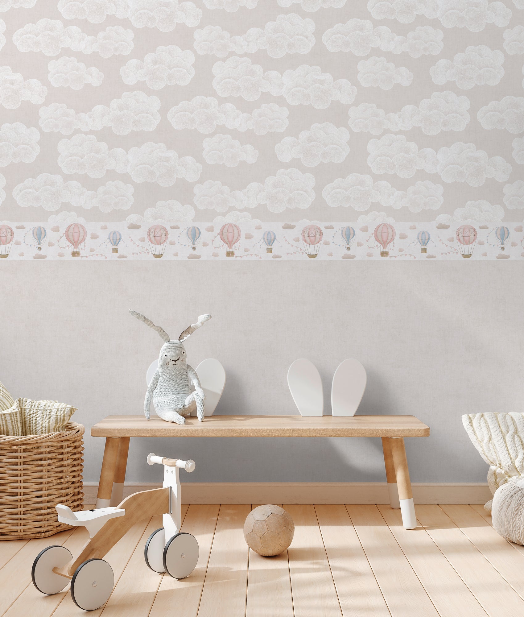 Hochwertige Bordure Creme Wolken