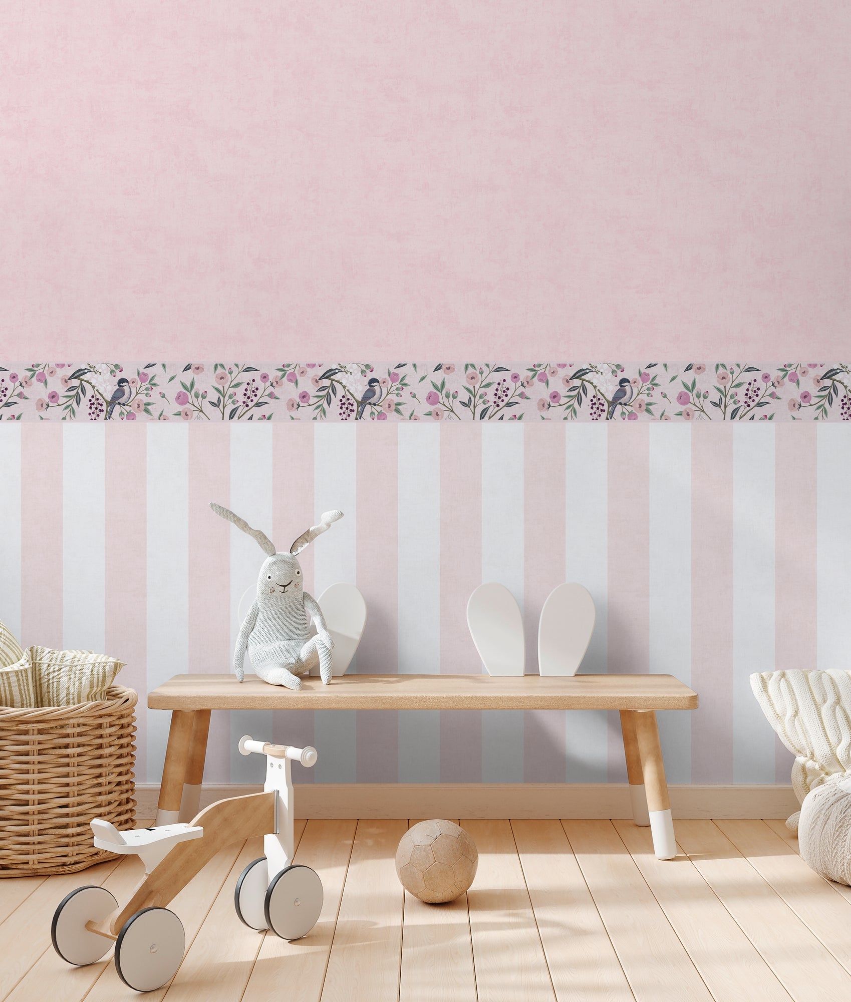 Hochwertige Bordure Bunt Blumenmuster