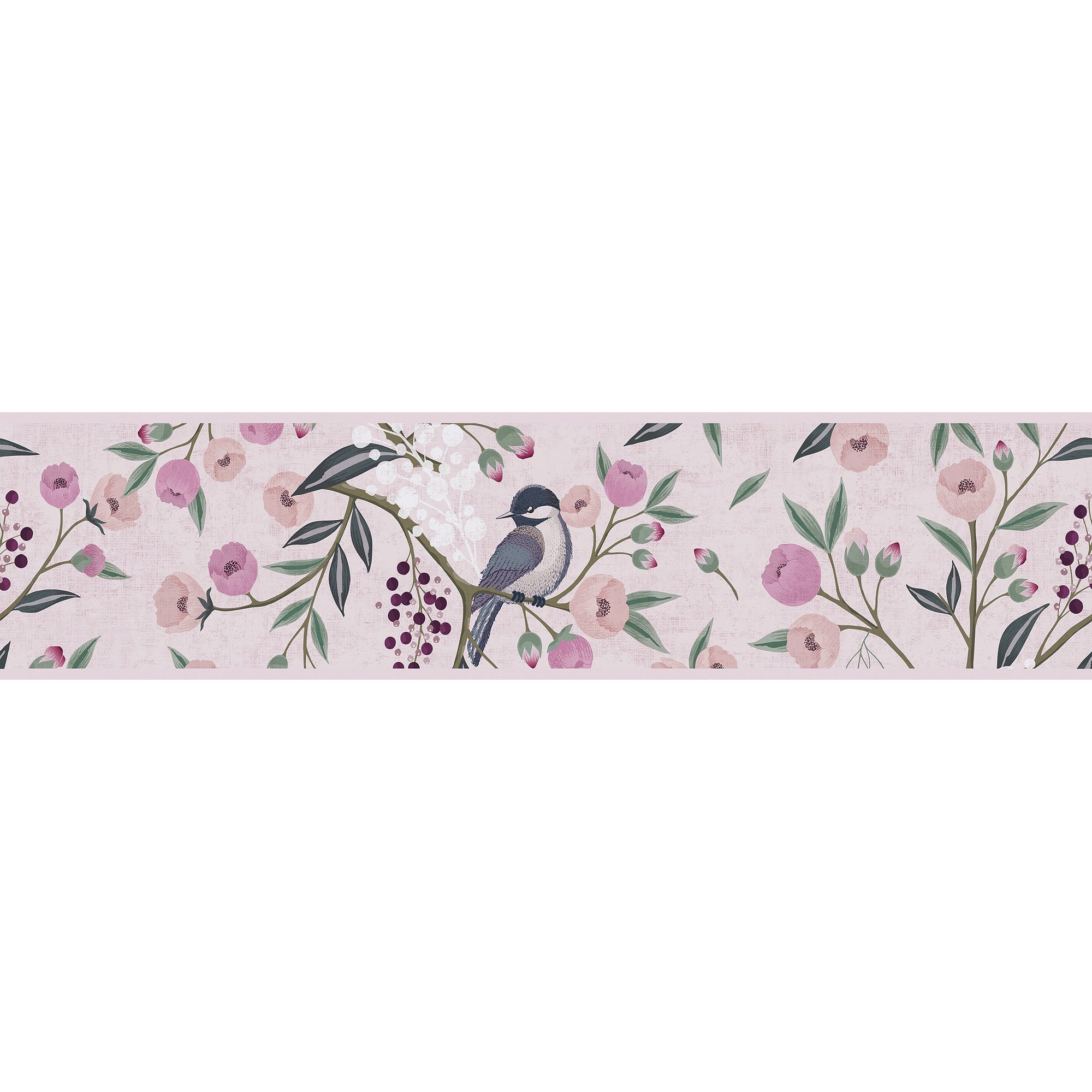 Hochwertige Bordure Bunt Blumenmuster