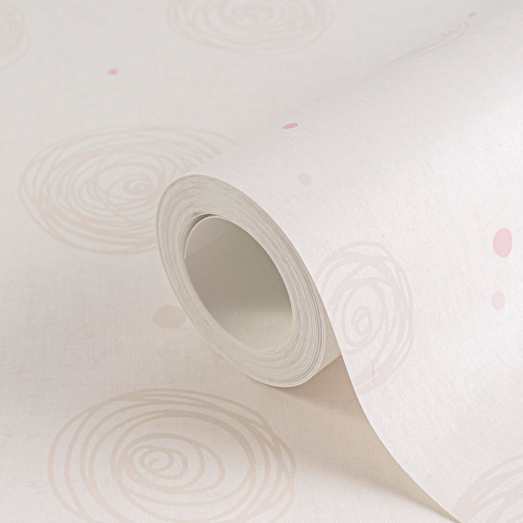 Hochwertige Vliestapete Beige Kreise