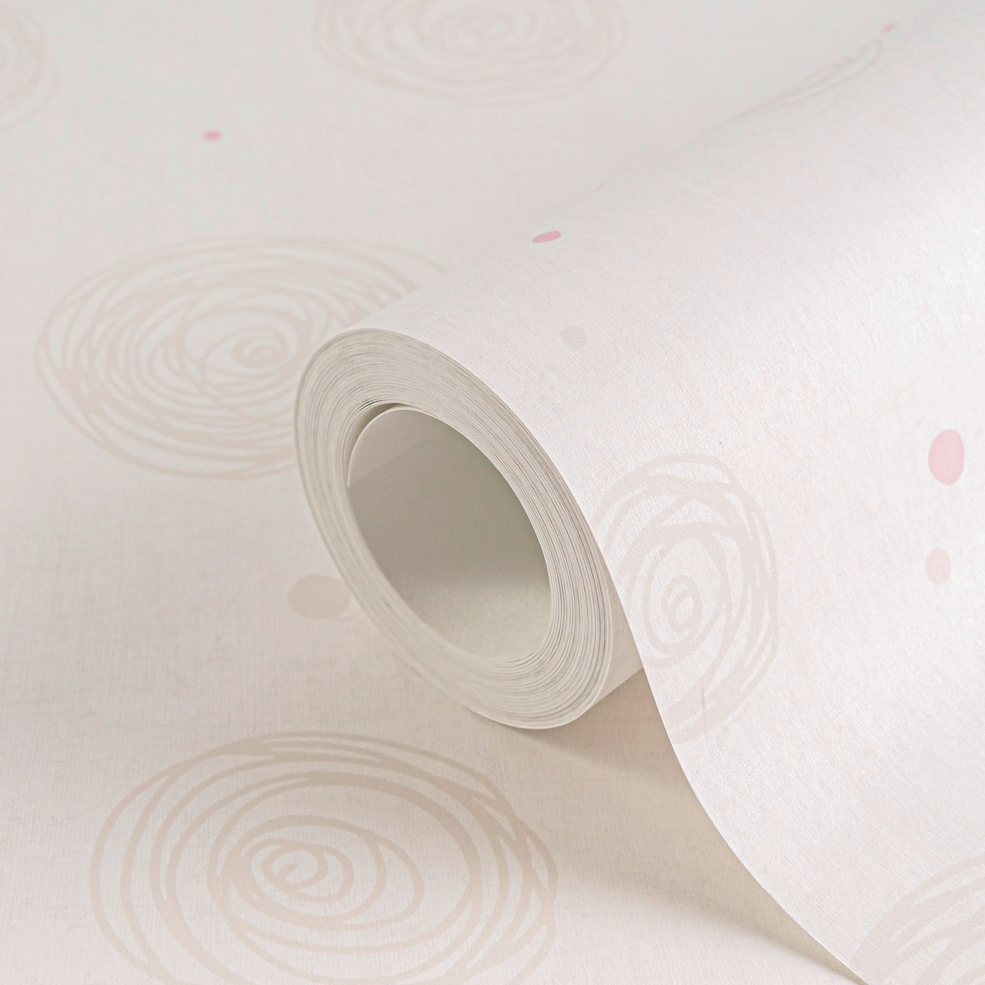 Hochwertige Vliestapete Beige Kreise