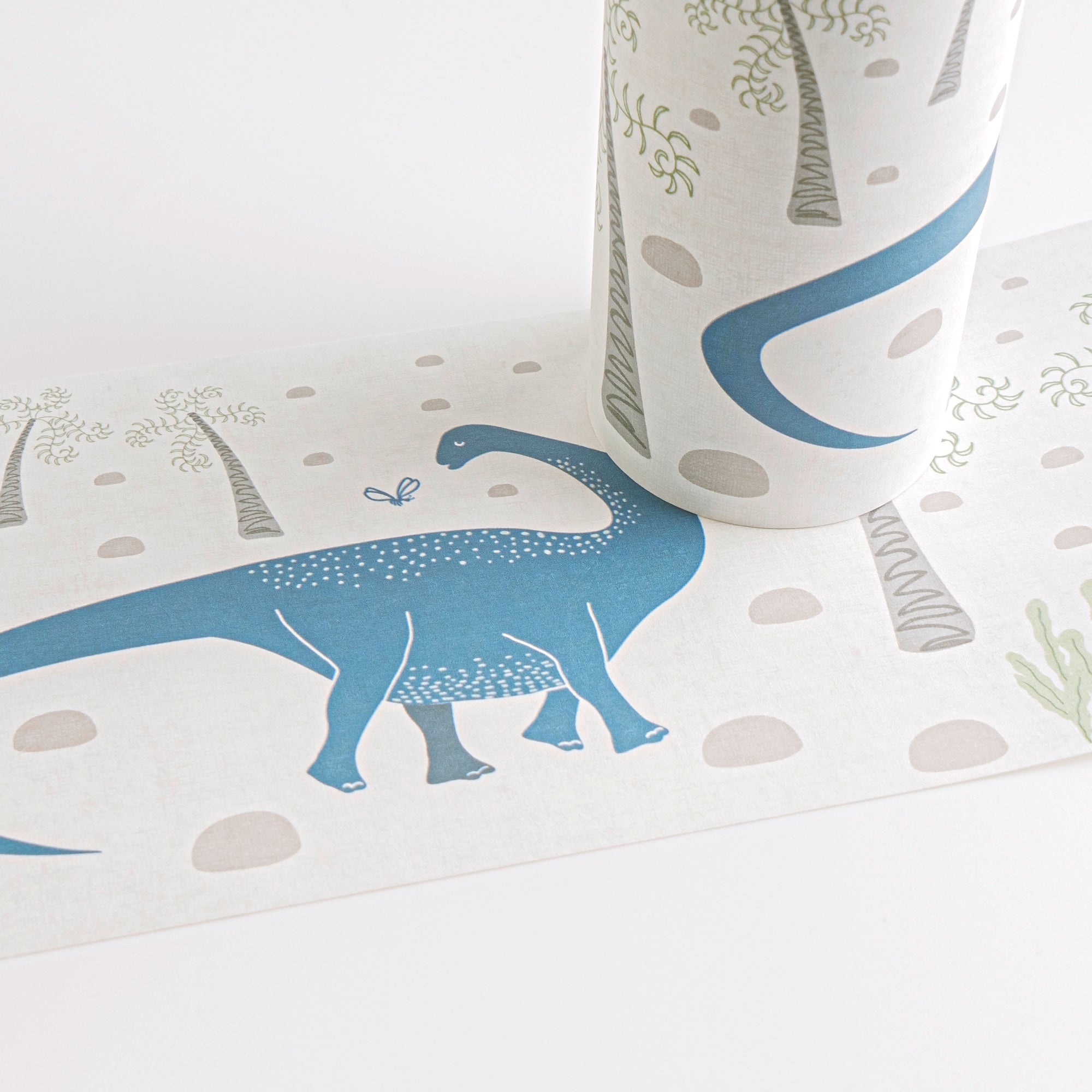 Hochwertige Bordure Blau Dinos
