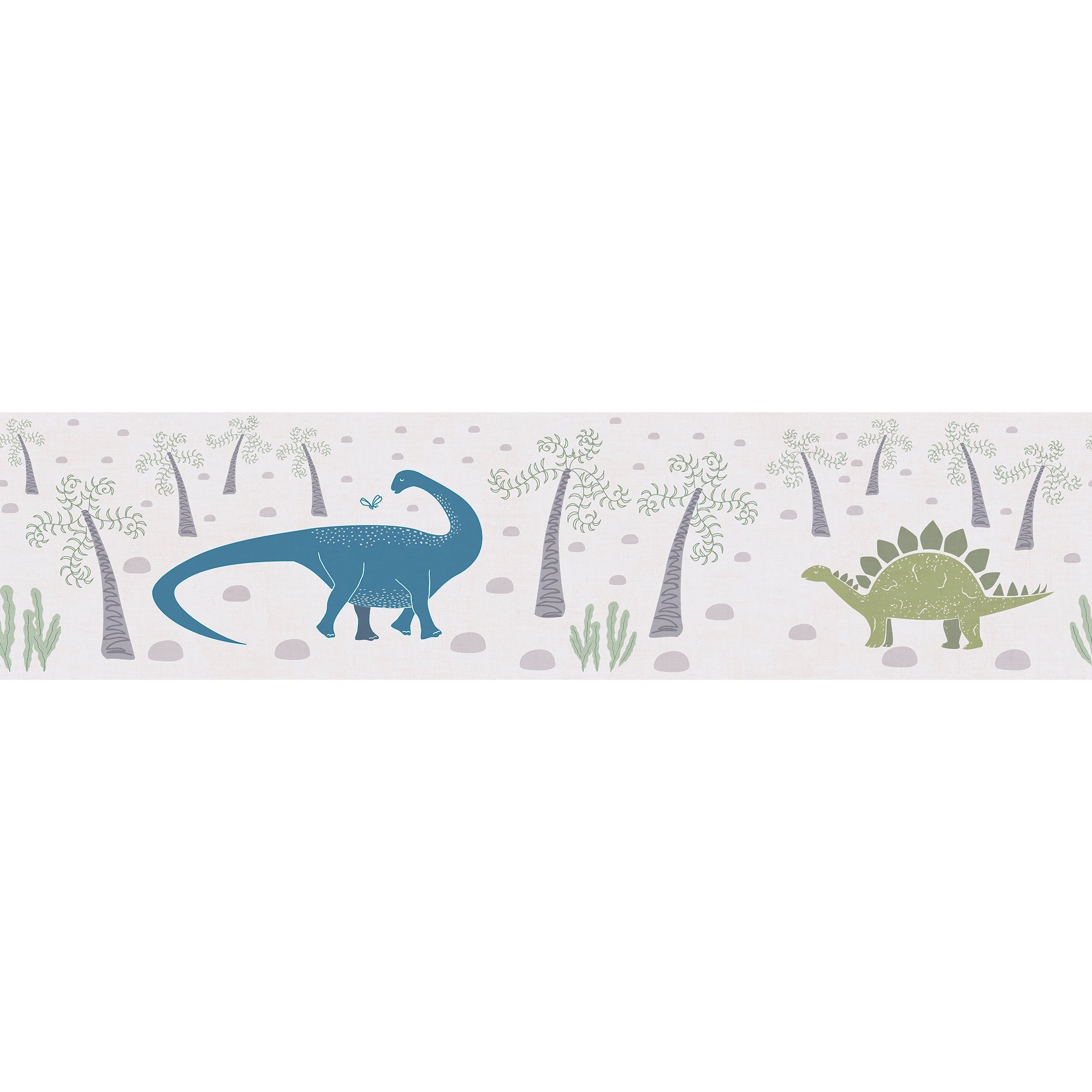 Hochwertige Bordure Blau Dinos