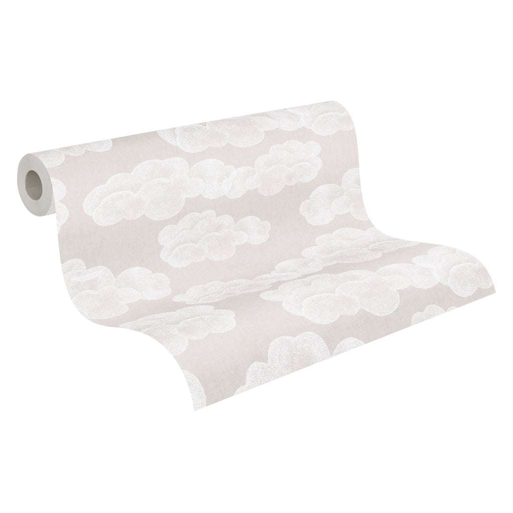 Hochwertige Vliestapete Beige Wolken