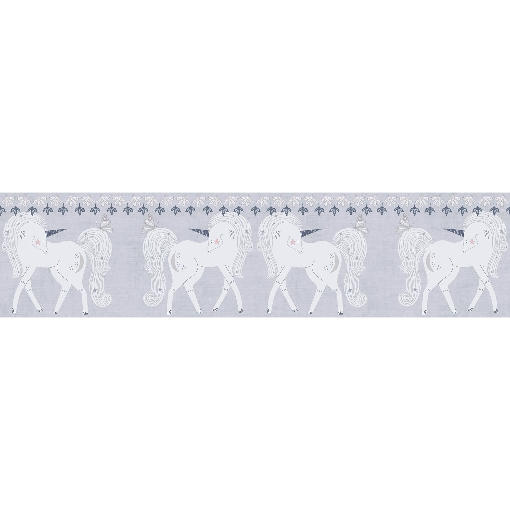 Hochwertige Bordure Grau Einhorn