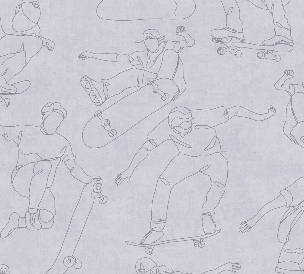 Hochwertige Vliestapete Grau Skater