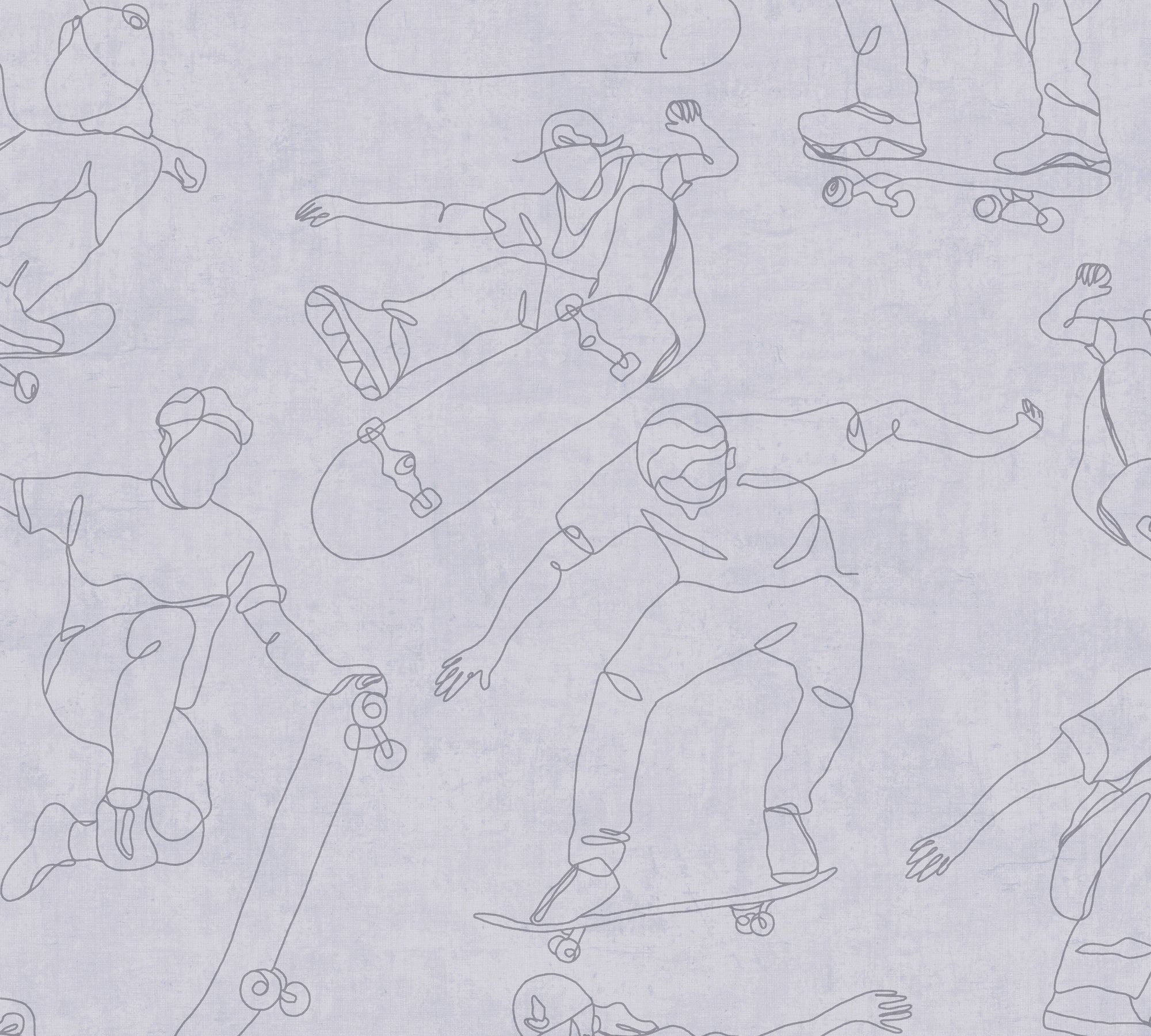 Hochwertige Vliestapete Grau Skater