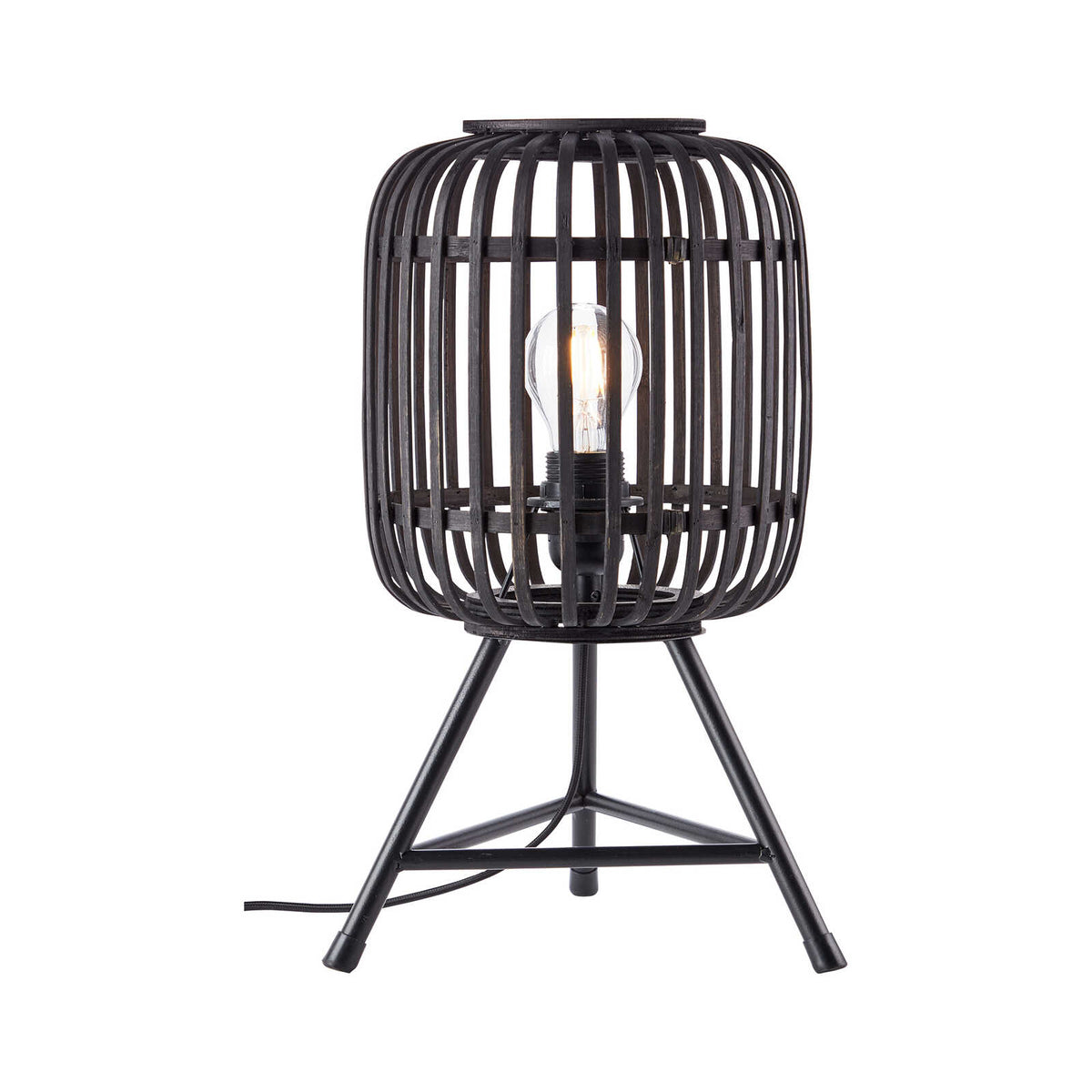 Lámpara de mesa de bambú - Willi 3 - Marrón
