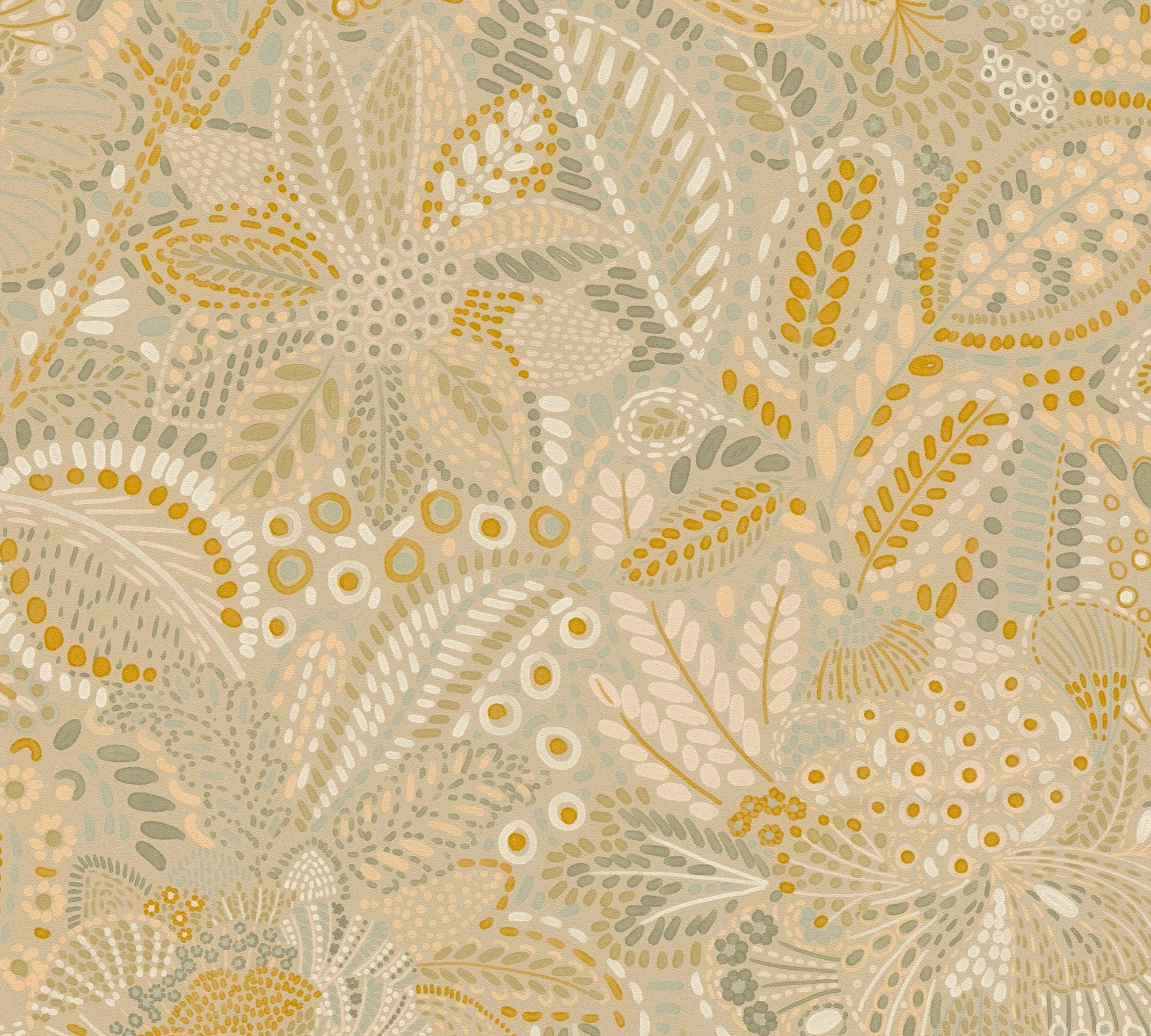 Cuba II-Vliestapete Vinyltapete Beige Floral