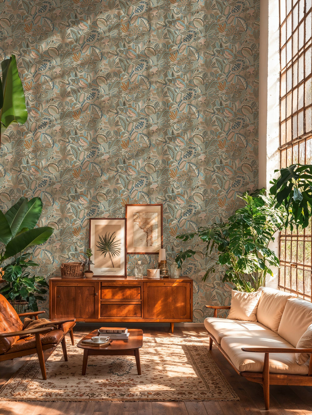 Cuba II-Vliestapete Vinyltapete Grau Floral