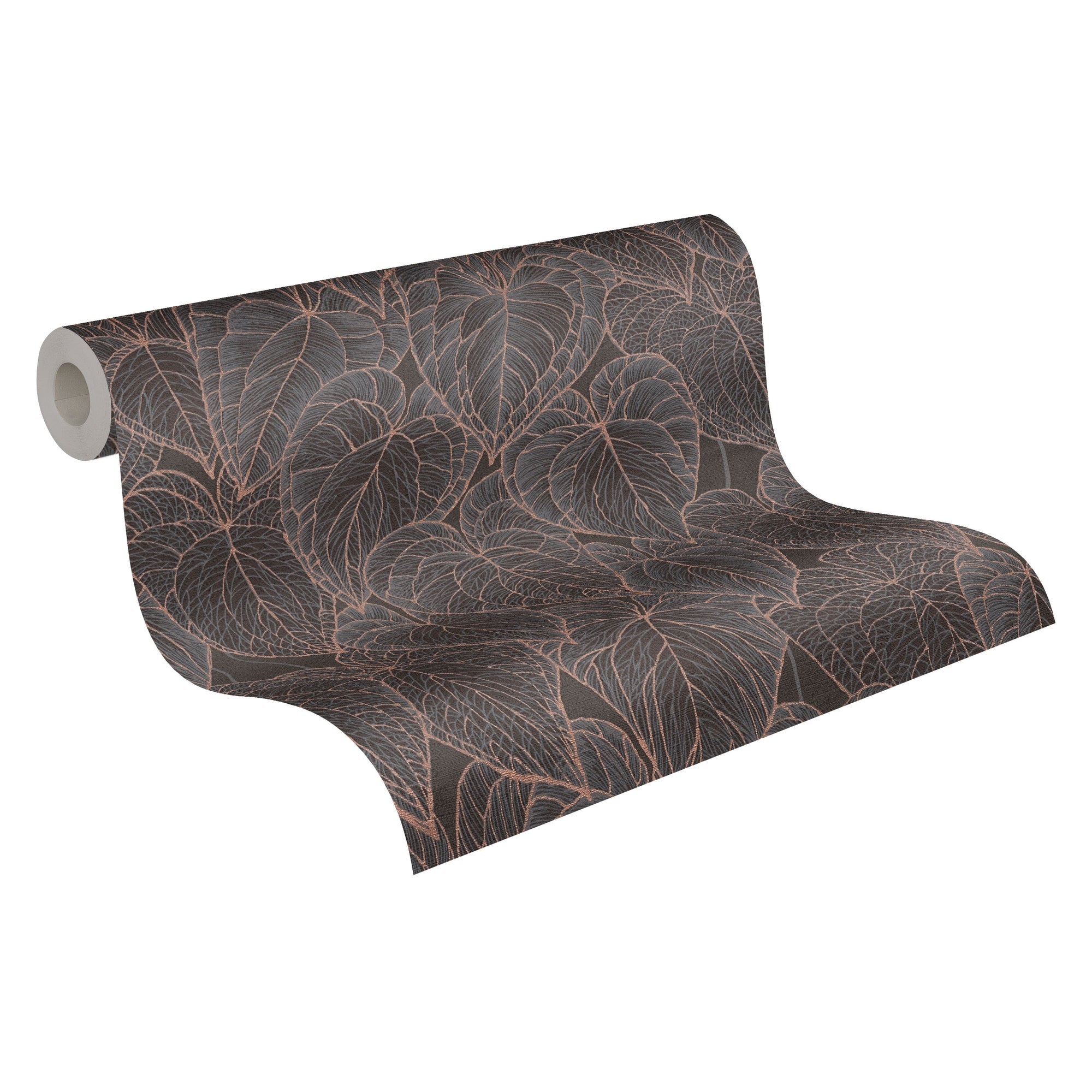 Hochwertige Vliestapete Braun Floral
