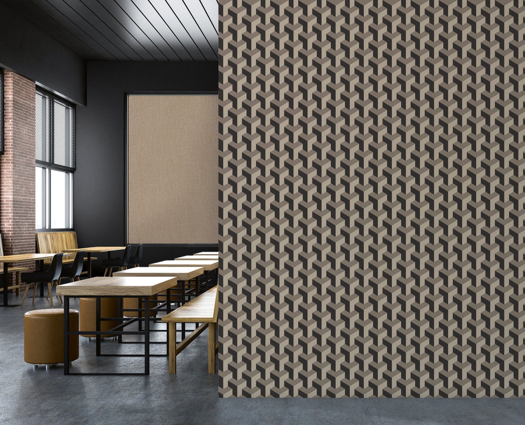 Hochwertige Vliestapete Beige Grafik