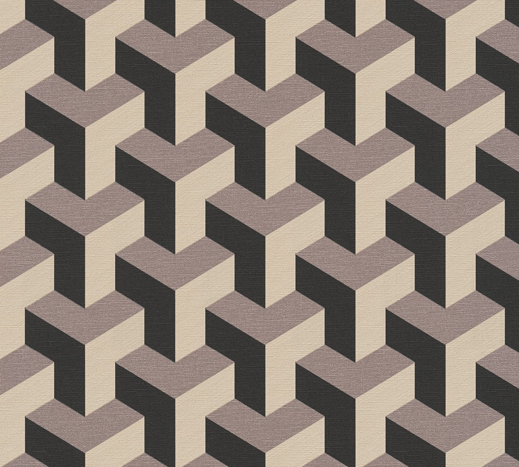 Hochwertige Vliestapete Beige Grafik