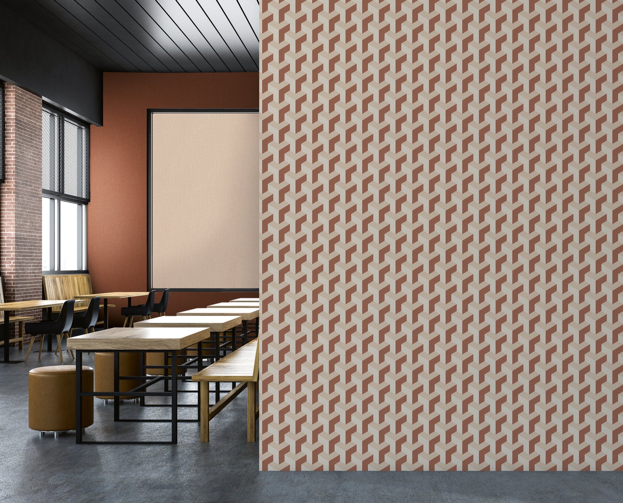Hochwertige Vliestapete Creme Grafik