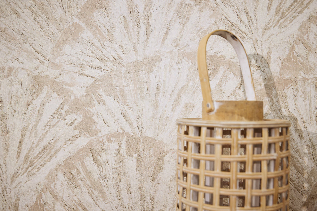 Hochwertige Vliestapete Creme Grafik