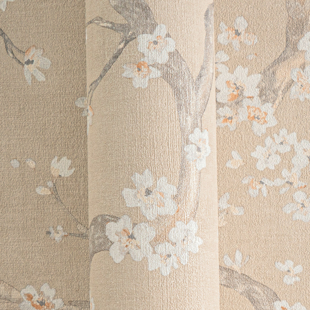 Hochwertige Vliestapete Beige Floral