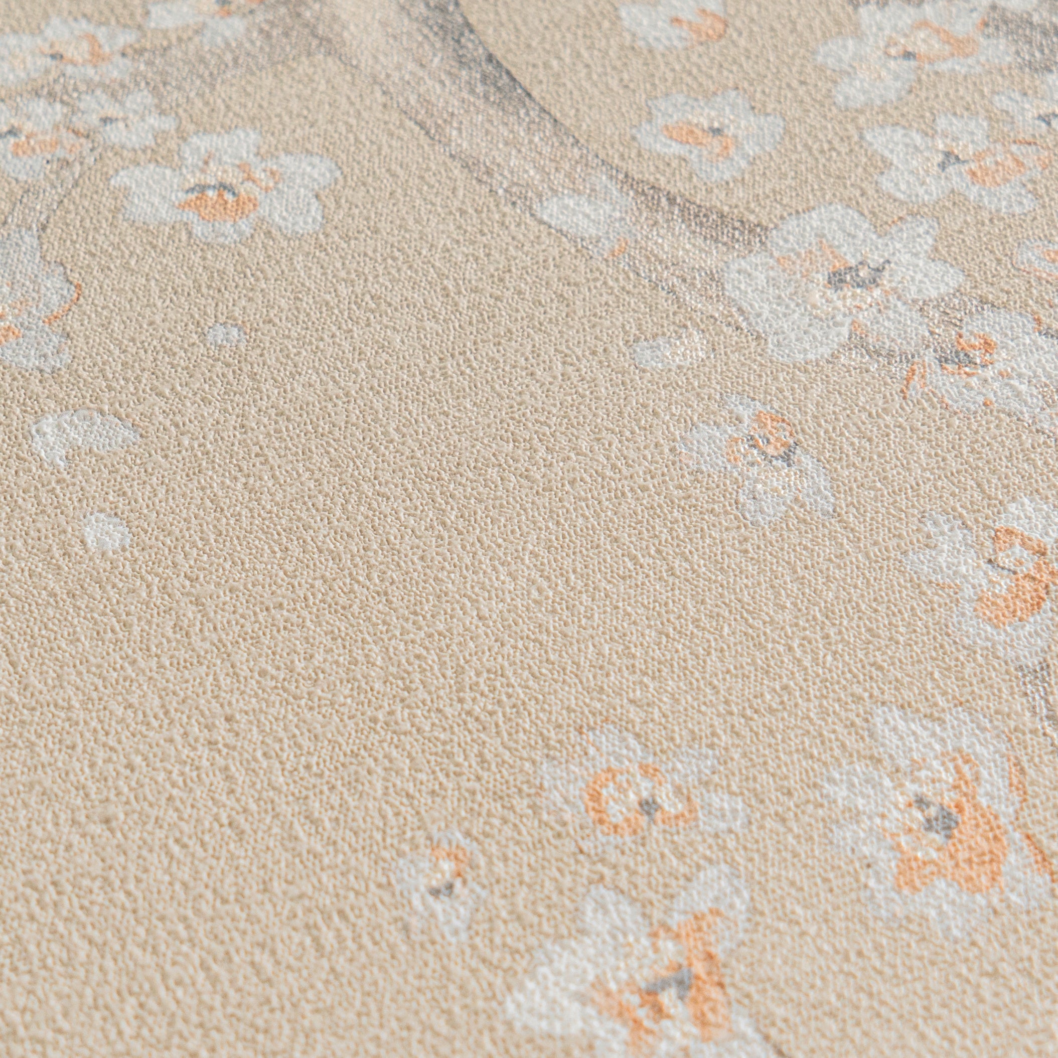 Hochwertige Vliestapete Beige Floral