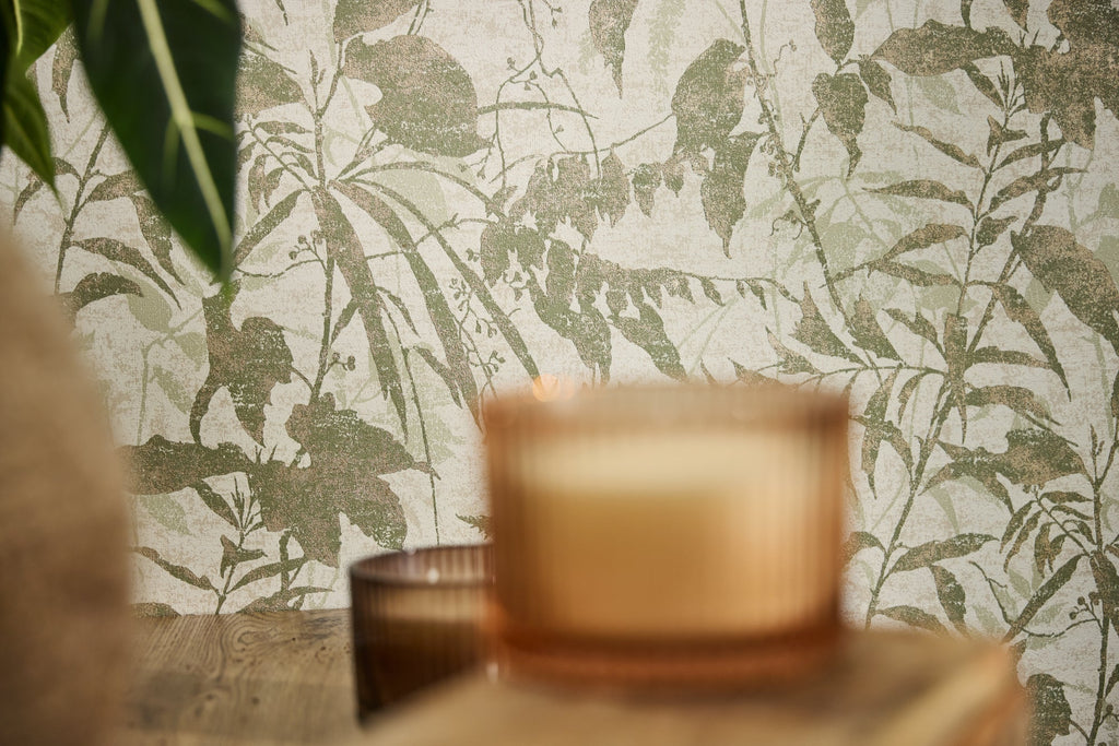 Hochwertige Vliestapete Creme Floral