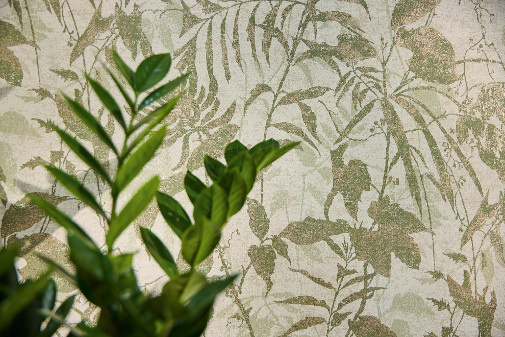 Hochwertige Vliestapete Creme Floral