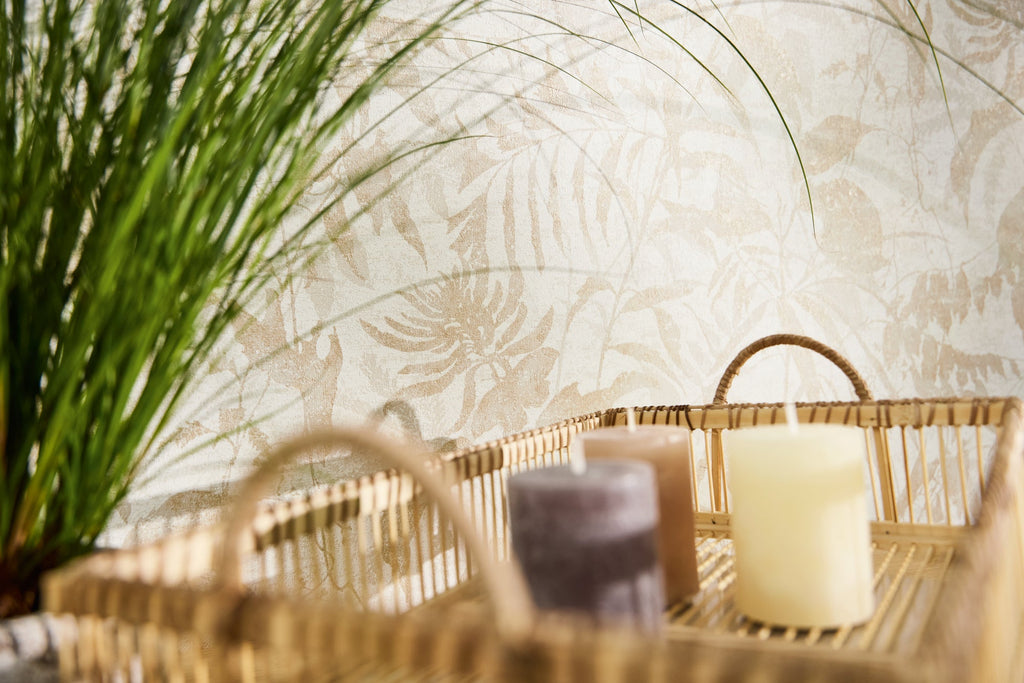 Hochwertige Vliestapete Creme Floral