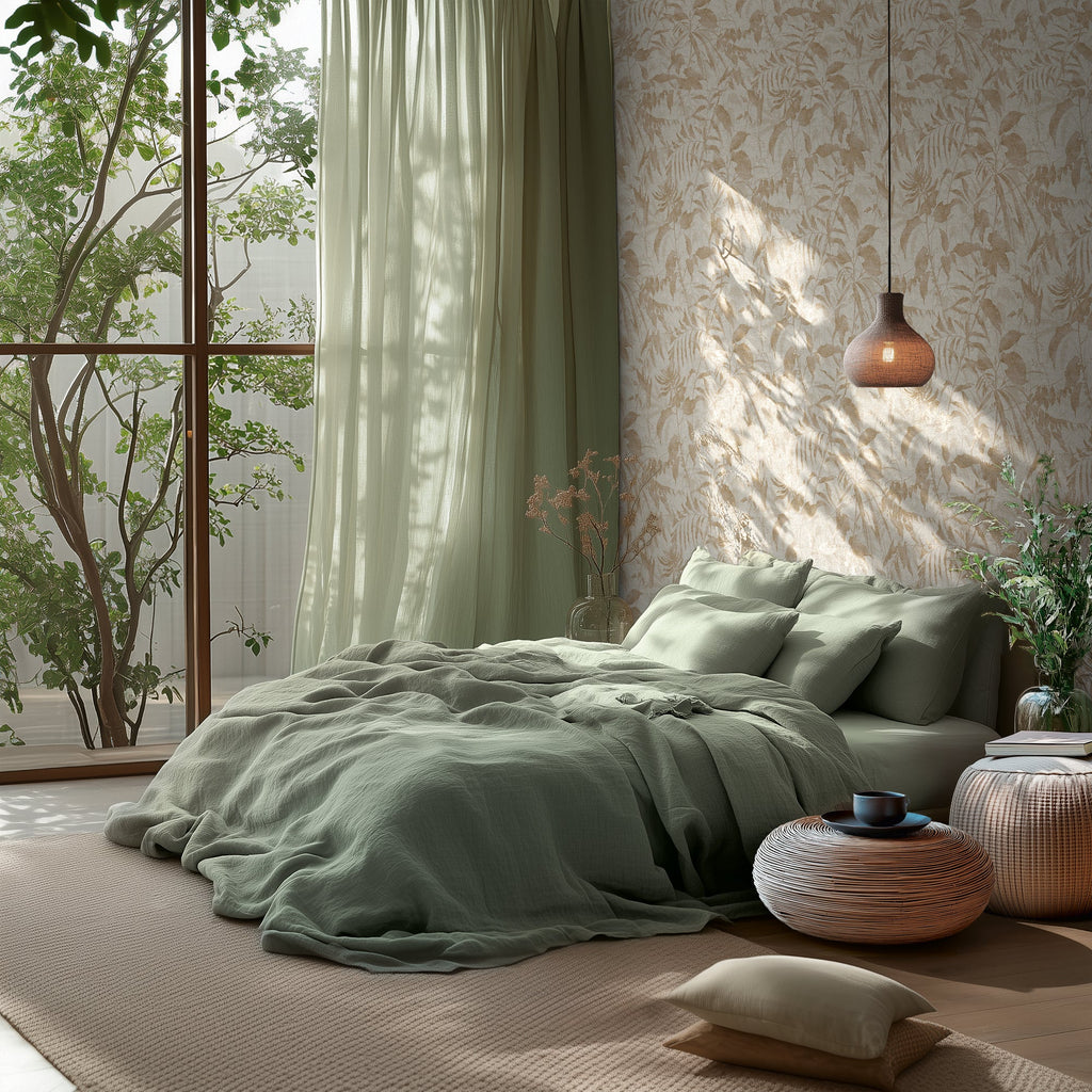 Hochwertige Vliestapete Creme Floral