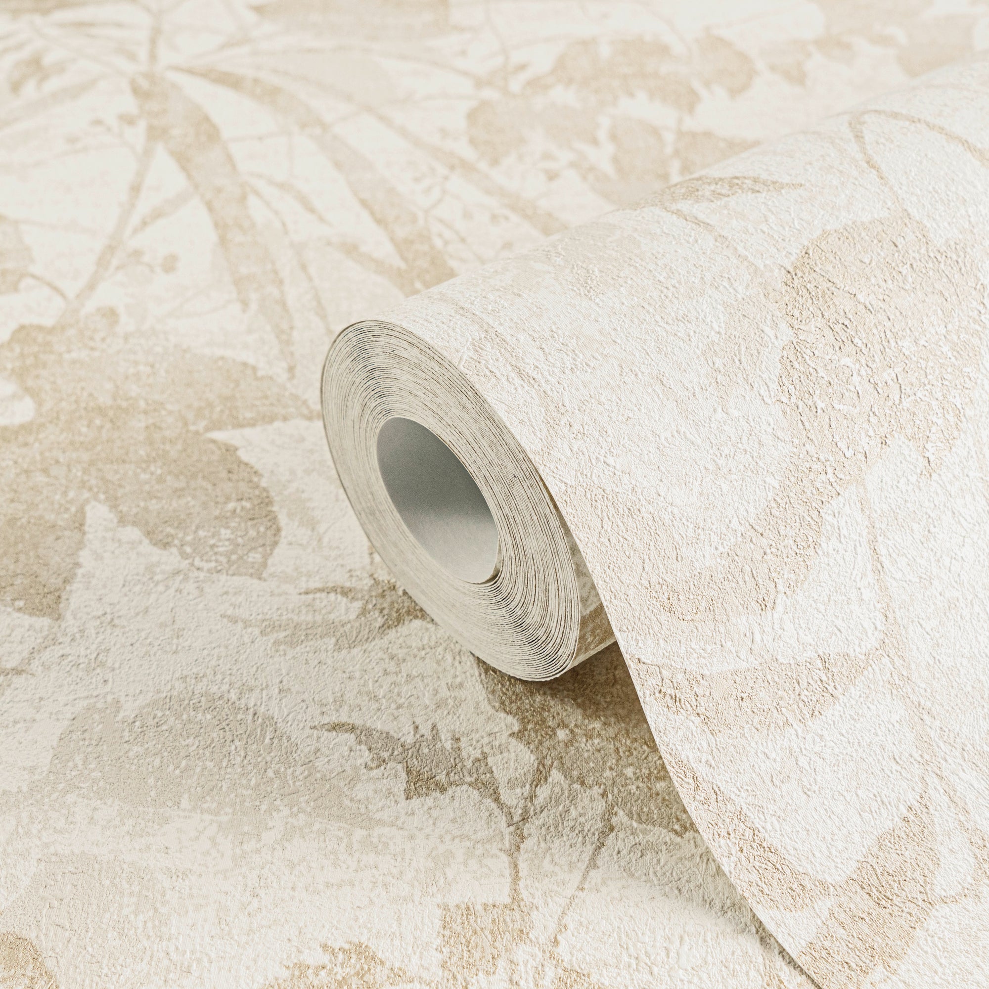 Hochwertige Vliestapete Creme Floral