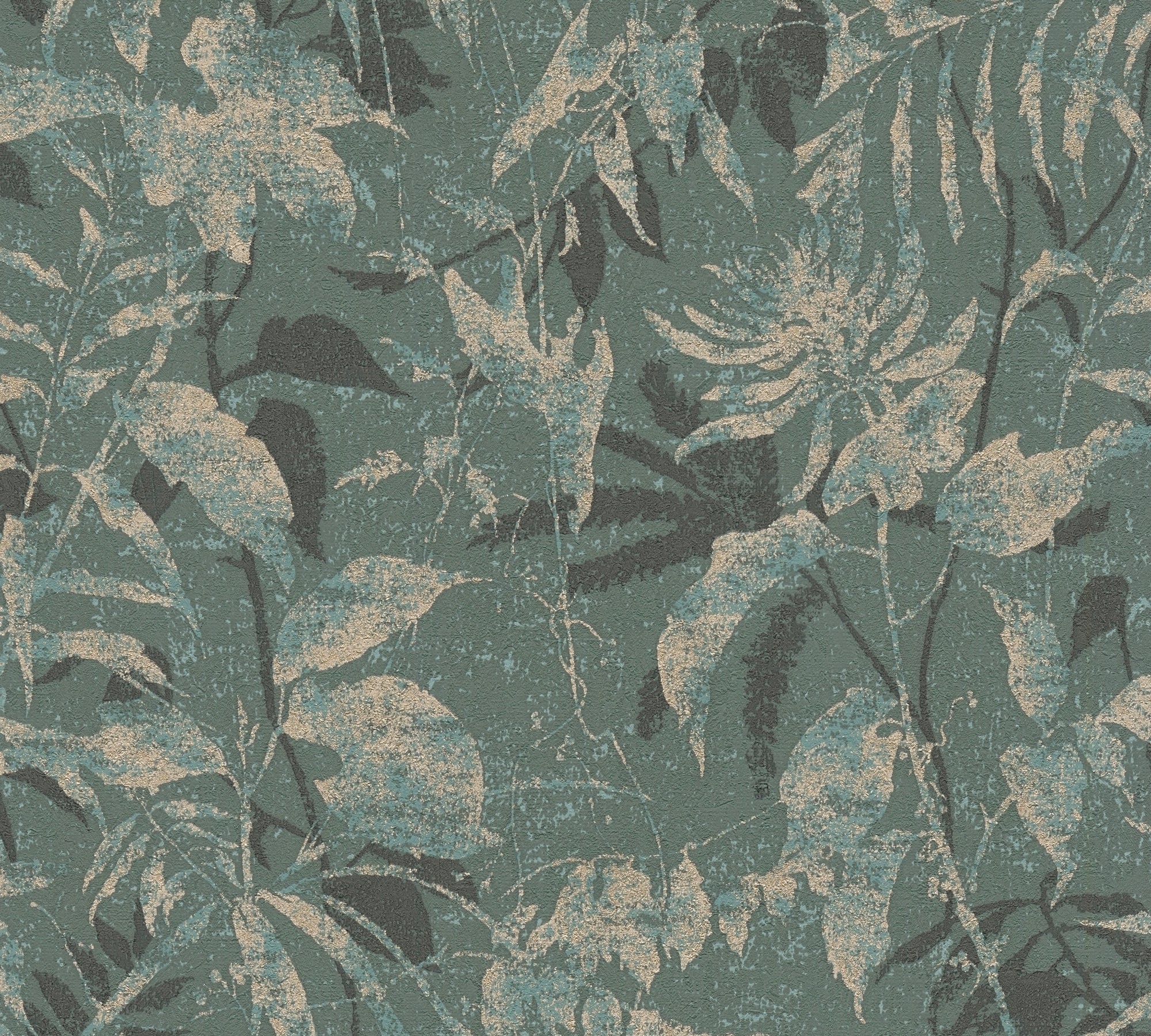 Hochwertige Vliestapete Blau Floral