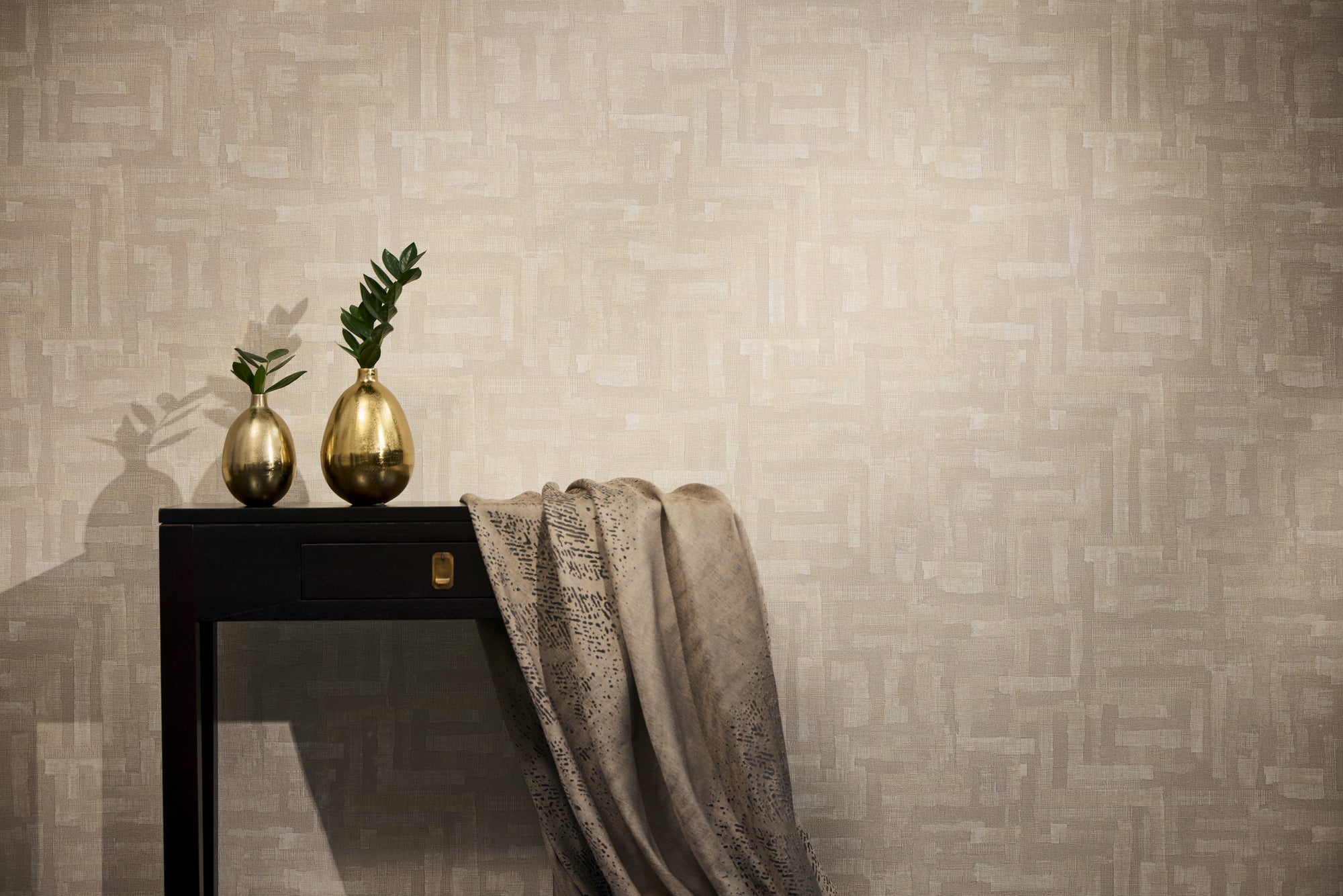 Hochwertige Vliestapete Beige Grafik
