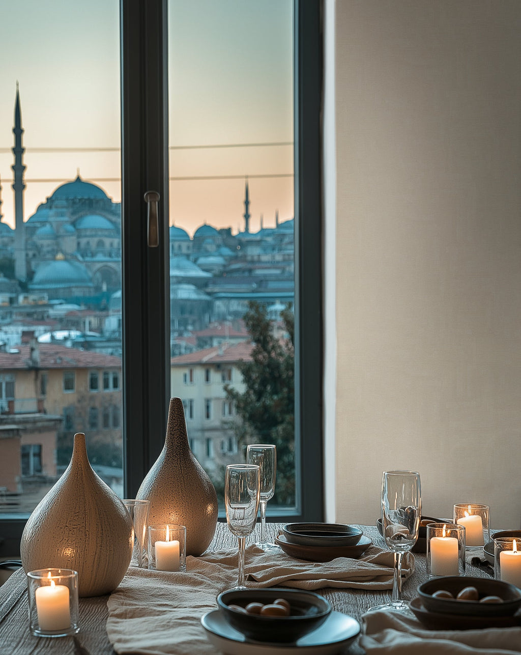Hochwertige Vliestapete Creme Grafik