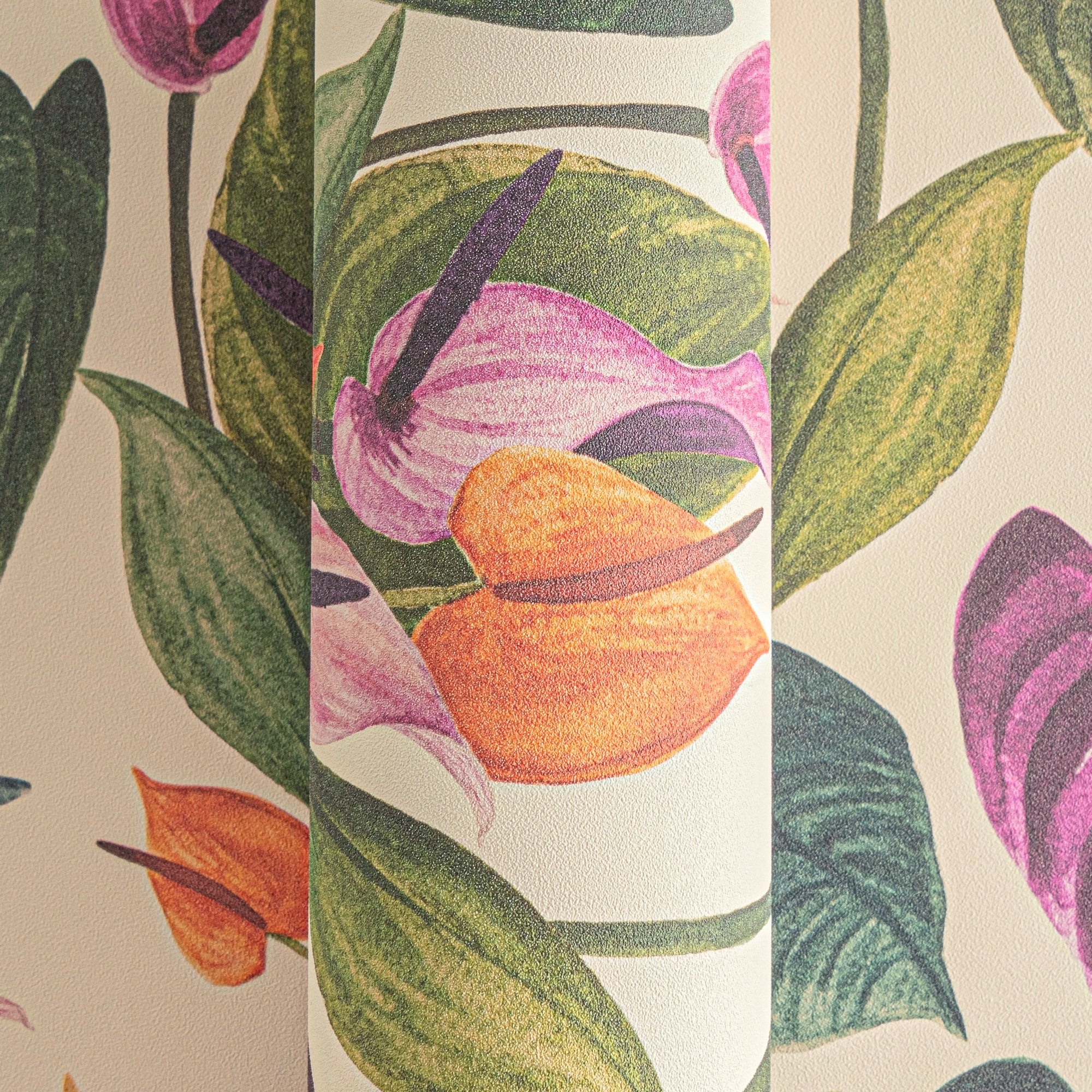 Hochwertige Vliestapete Creme Floral