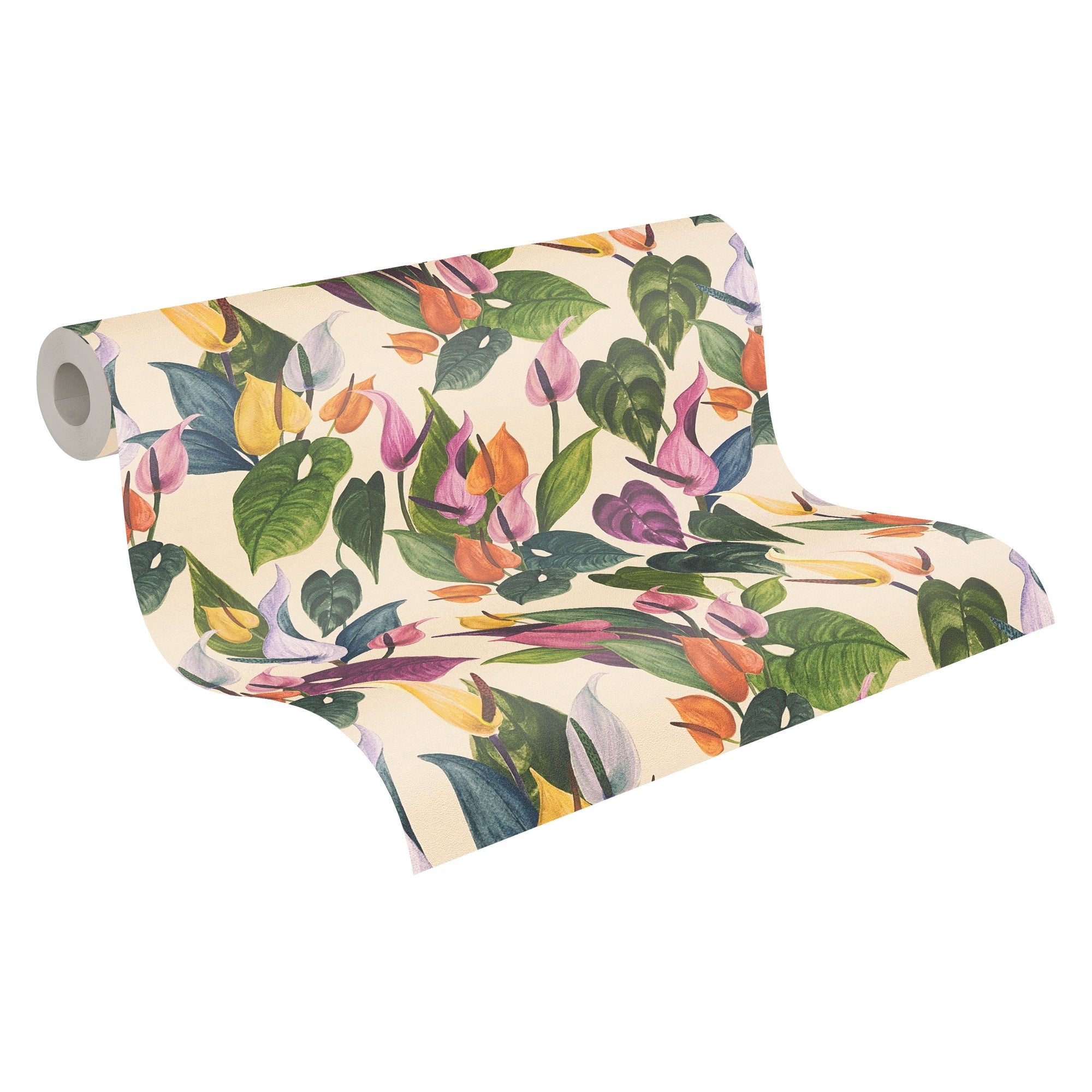 Hochwertige Vliestapete Creme Floral