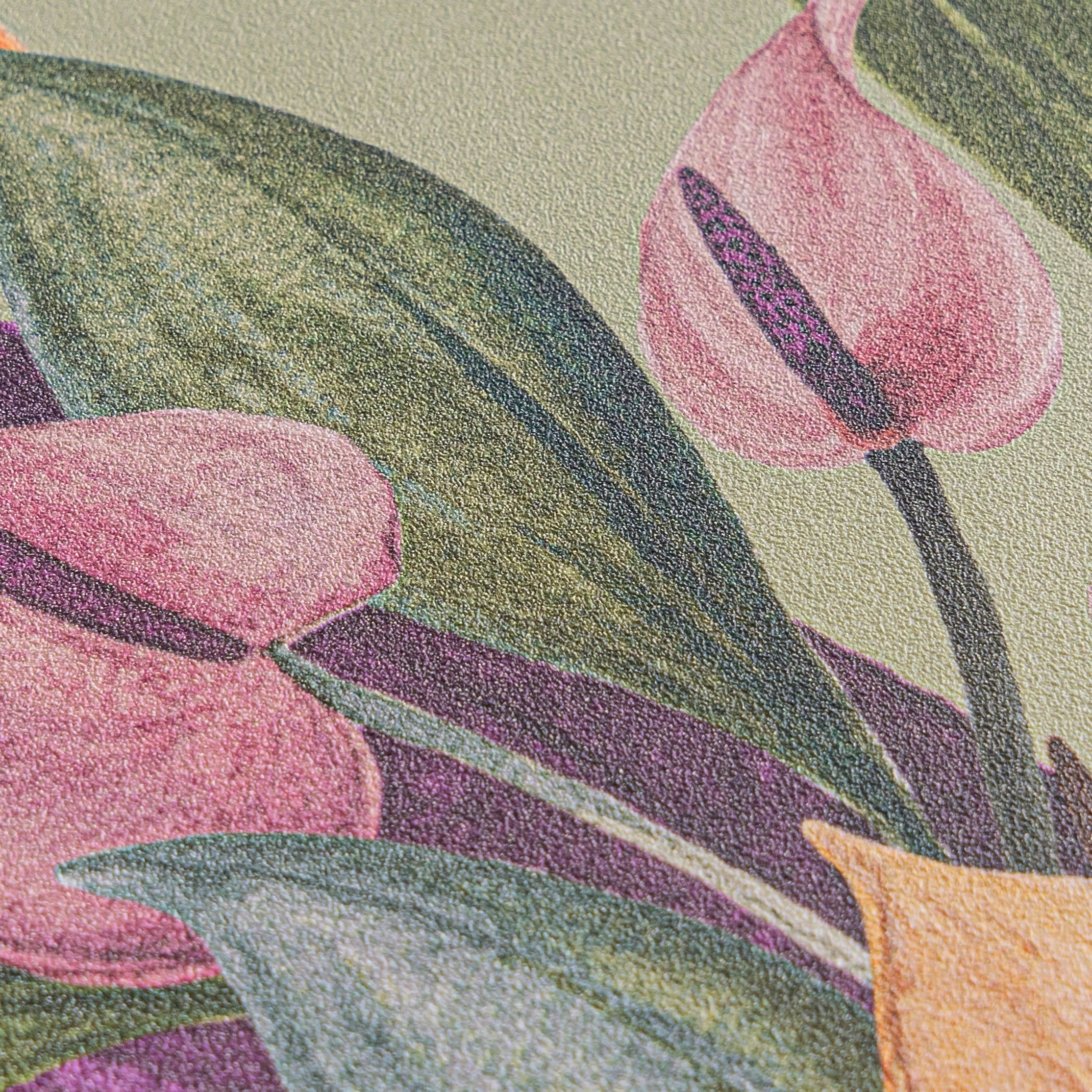 Hochwertige Vliestapete Grau Floral