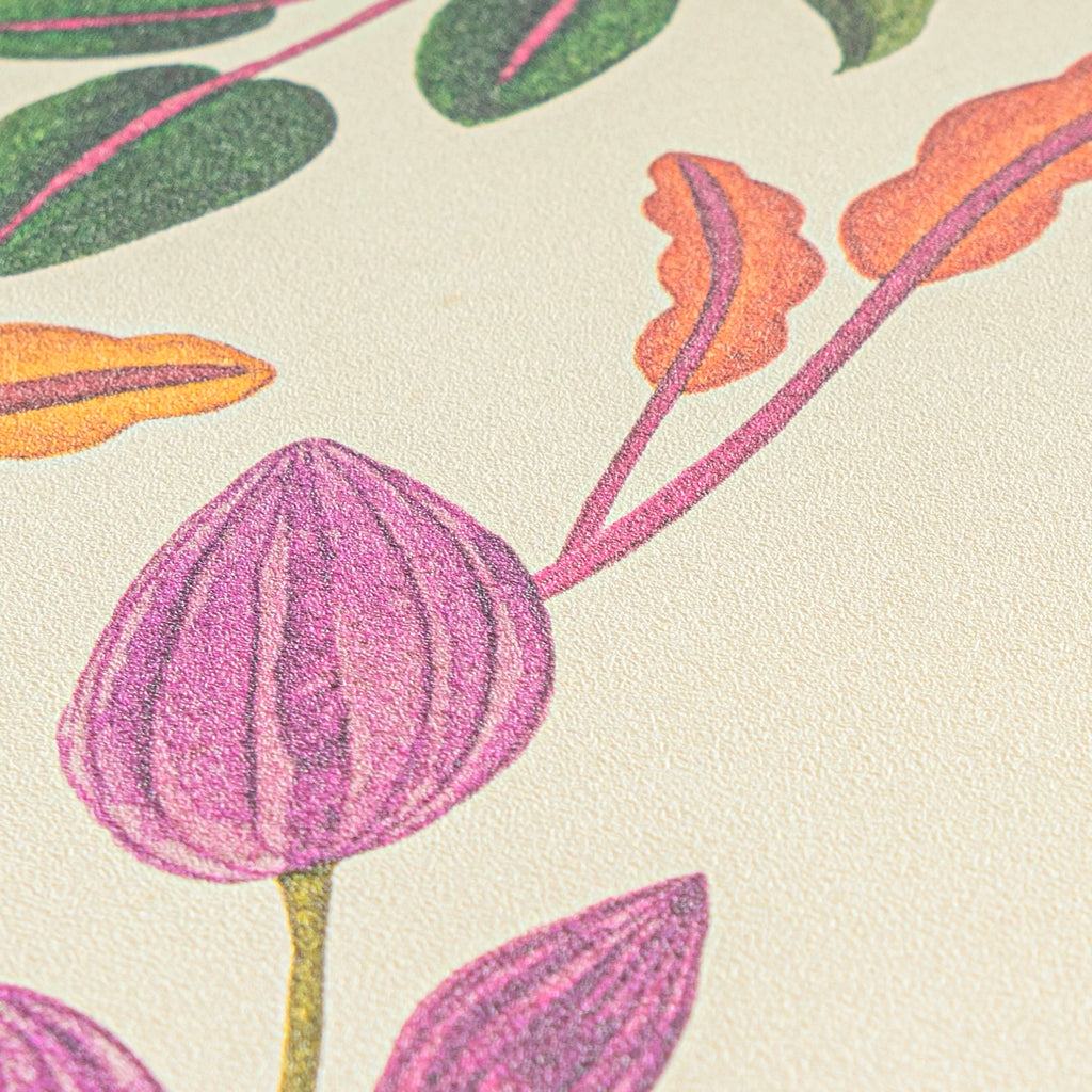 Hochwertige Vliestapete Creme Floral