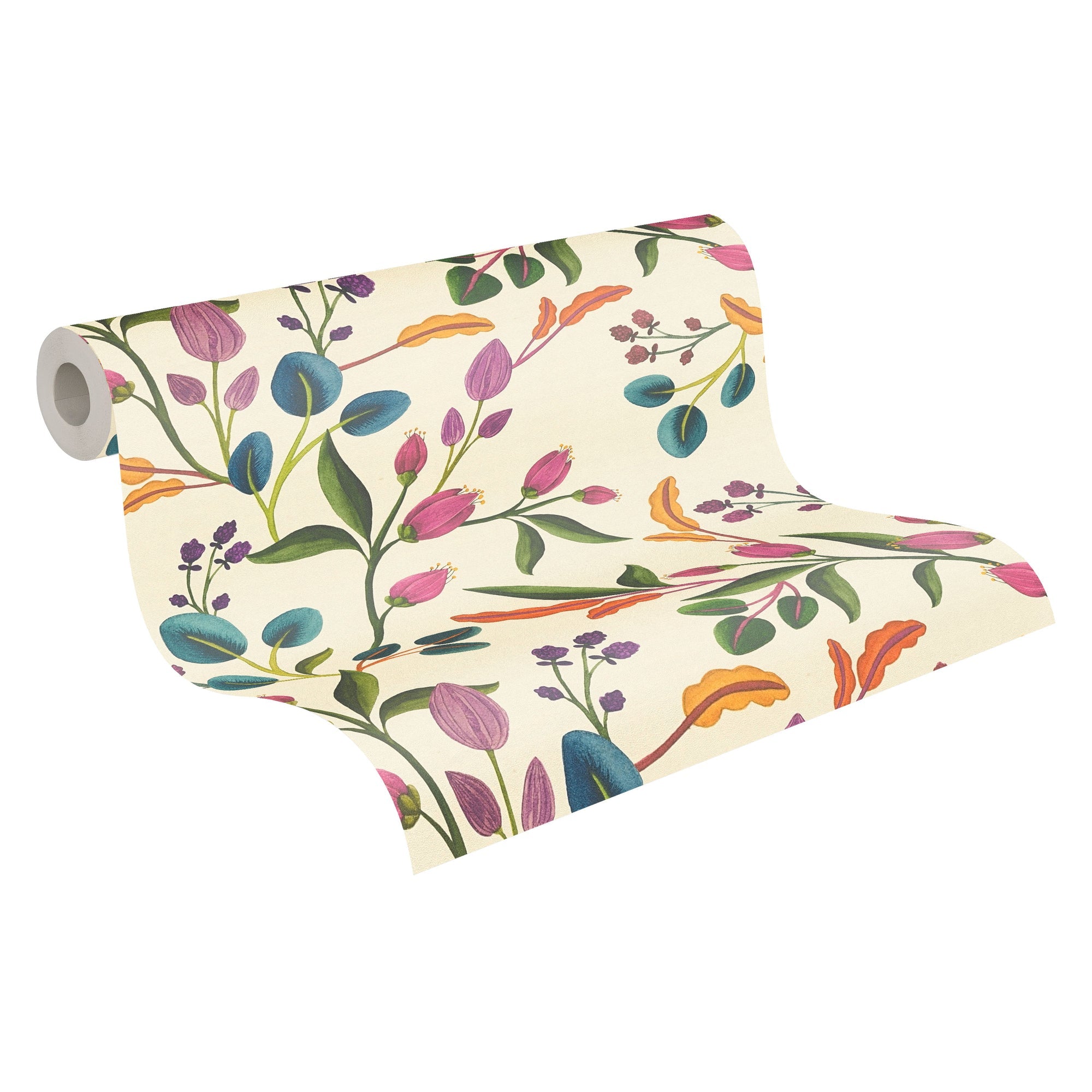 Hochwertige Vliestapete Creme Floral