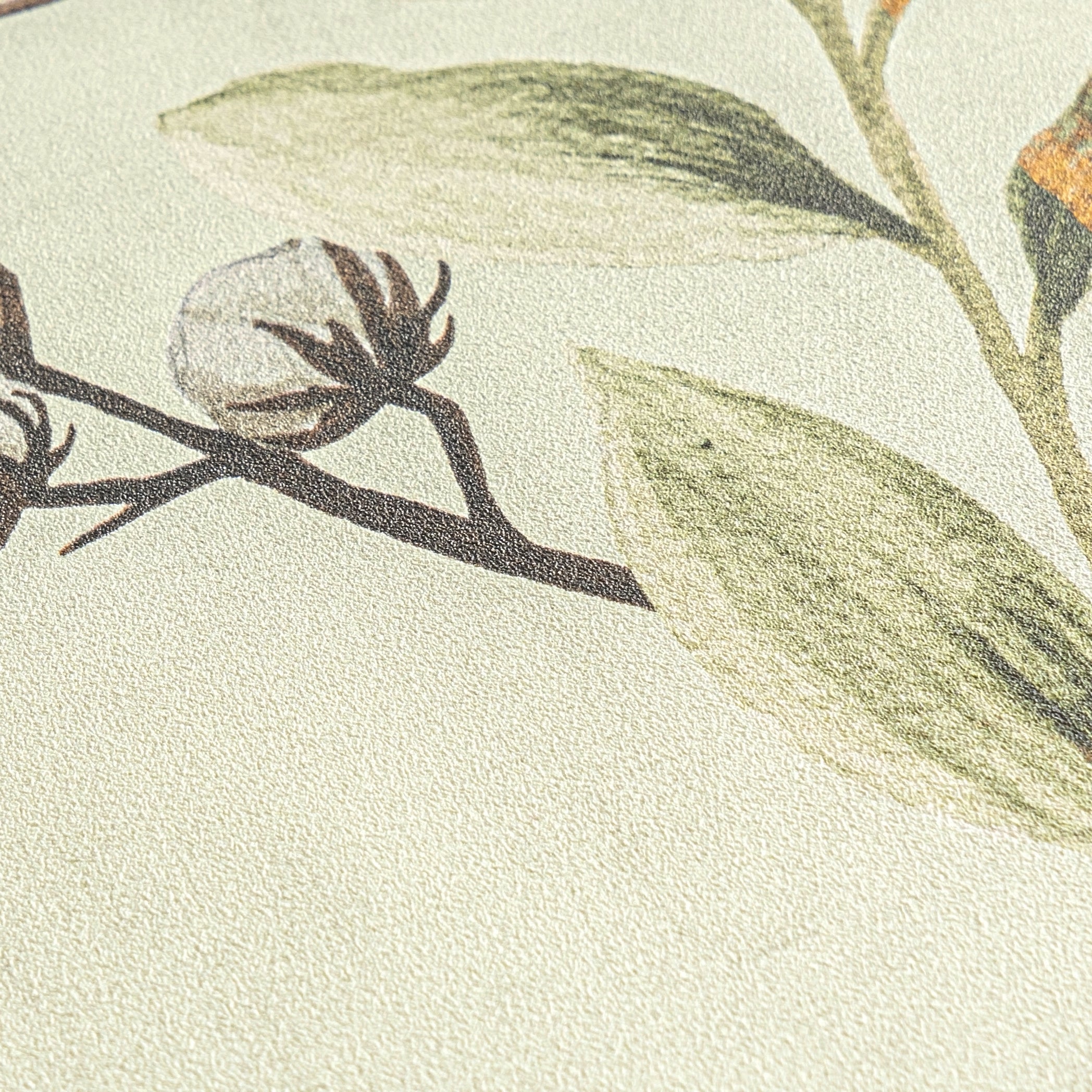 Hochwertige Vliestapete Braun Floral
