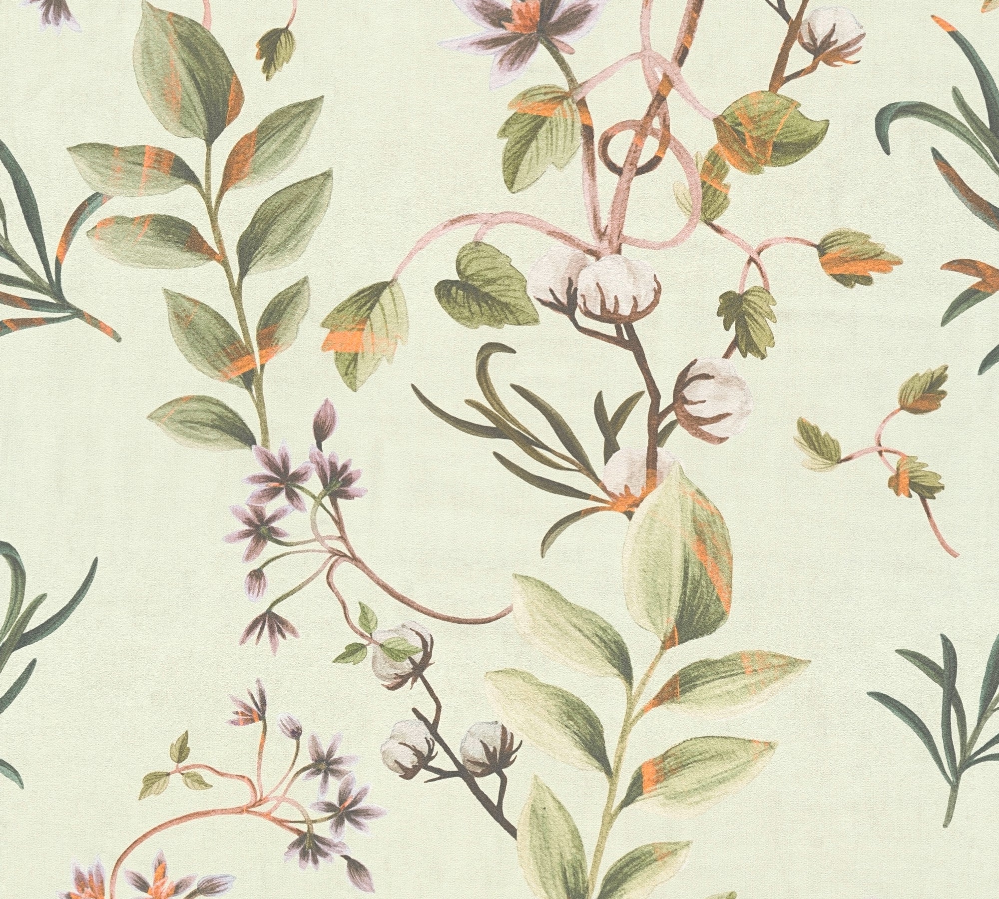 Hochwertige Vliestapete Braun Floral