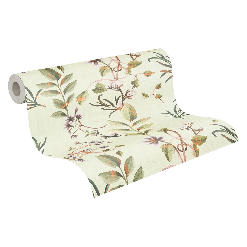 Hochwertige Vliestapete Braun Floral