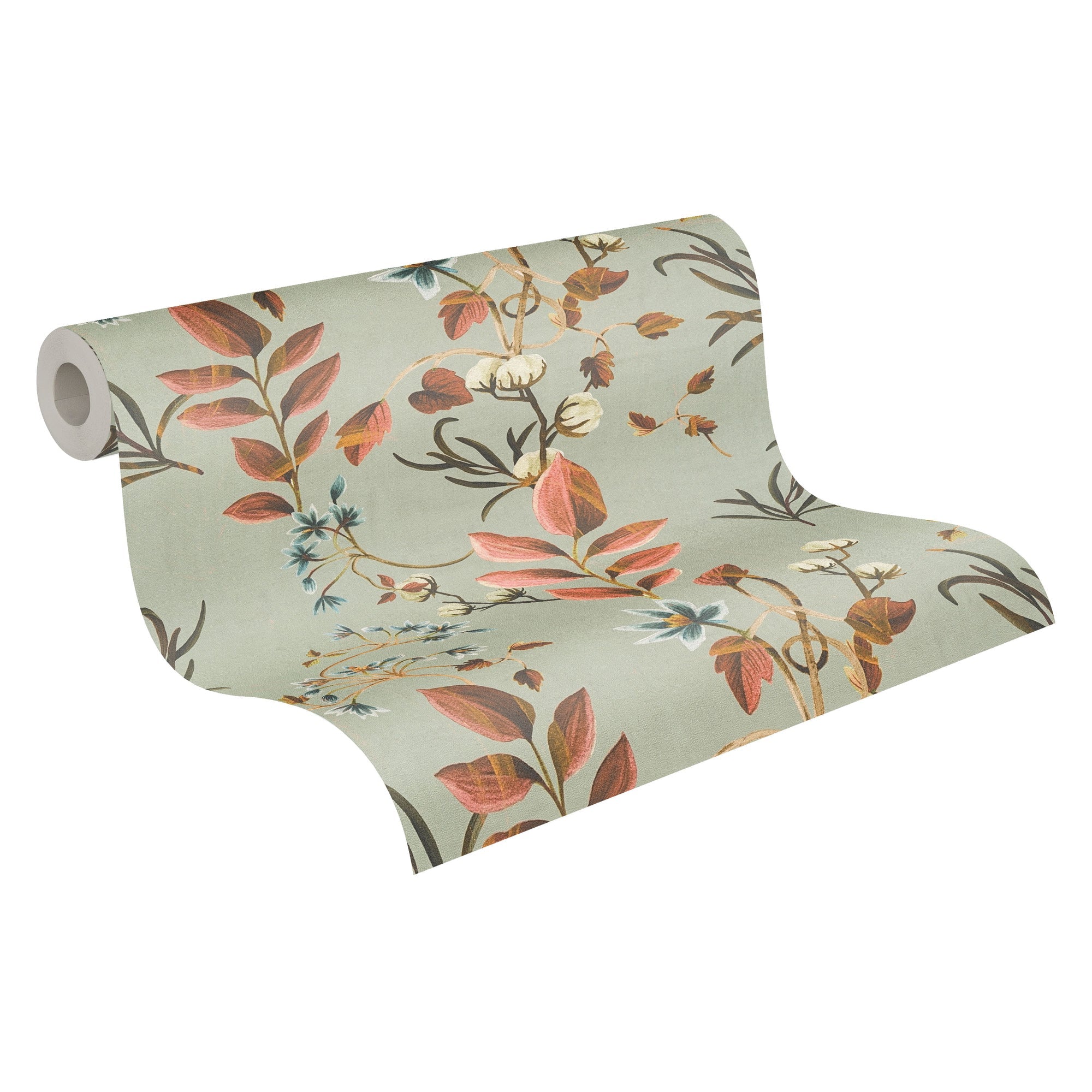 Hochwertige Vliestapete Grau Floral