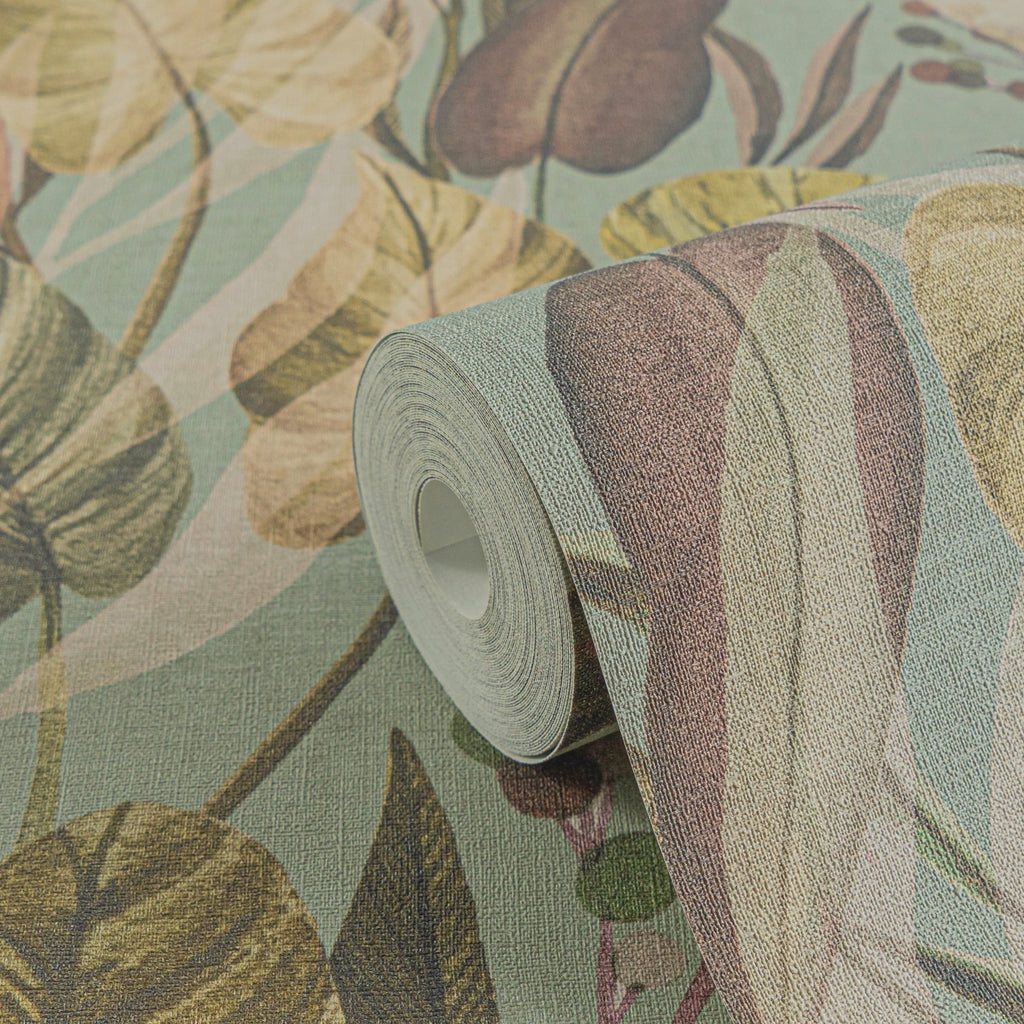 Hochwertige Vliestapete Braun Floral