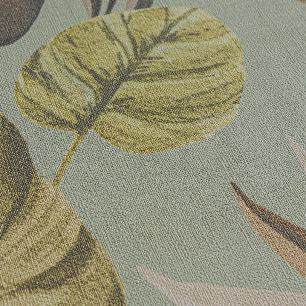 Hochwertige Vliestapete Braun Floral
