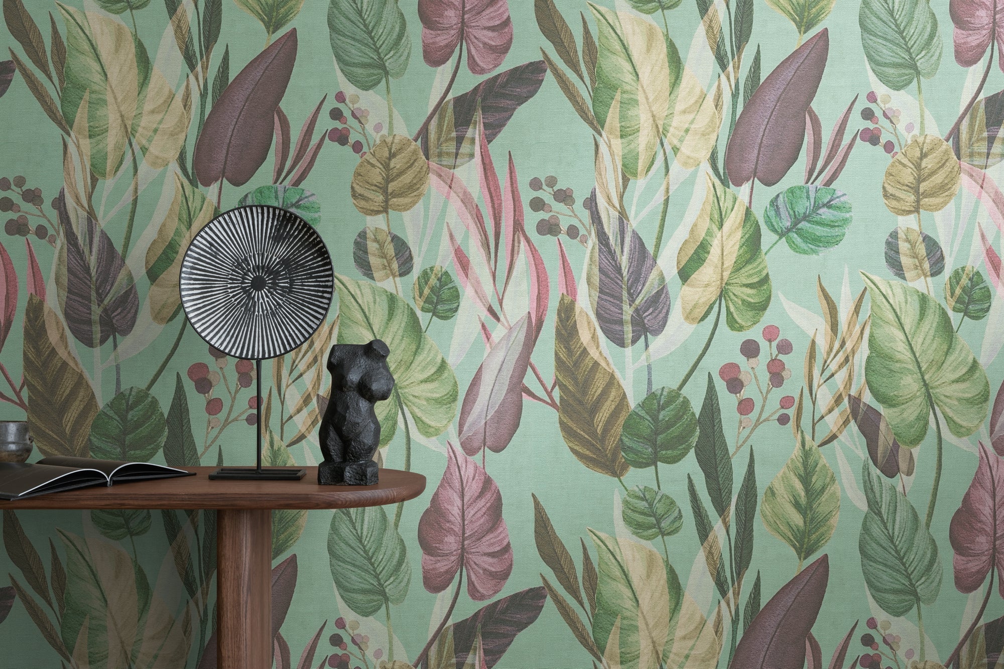 Hochwertige Vliestapete Blau Floral