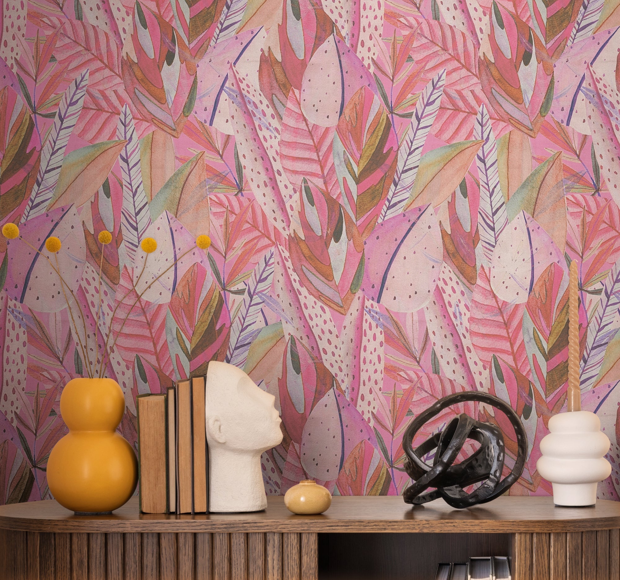 Hochwertige Vliestapete Pink Floral