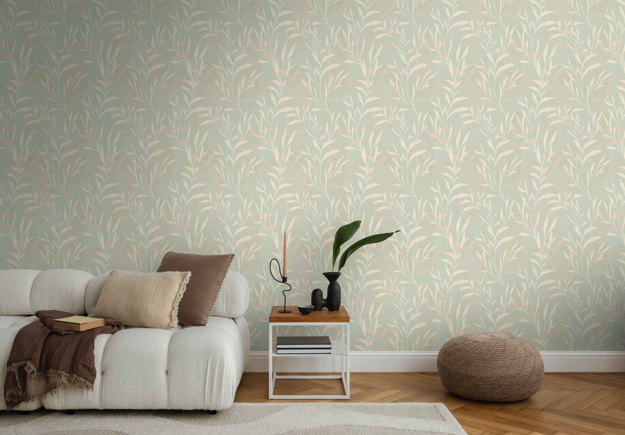 Hochwertige Vliestapete Creme Floral