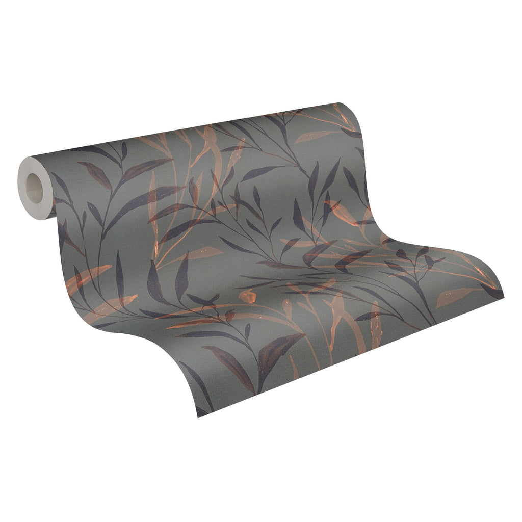 Hochwertige Vliestapete Braun Floral