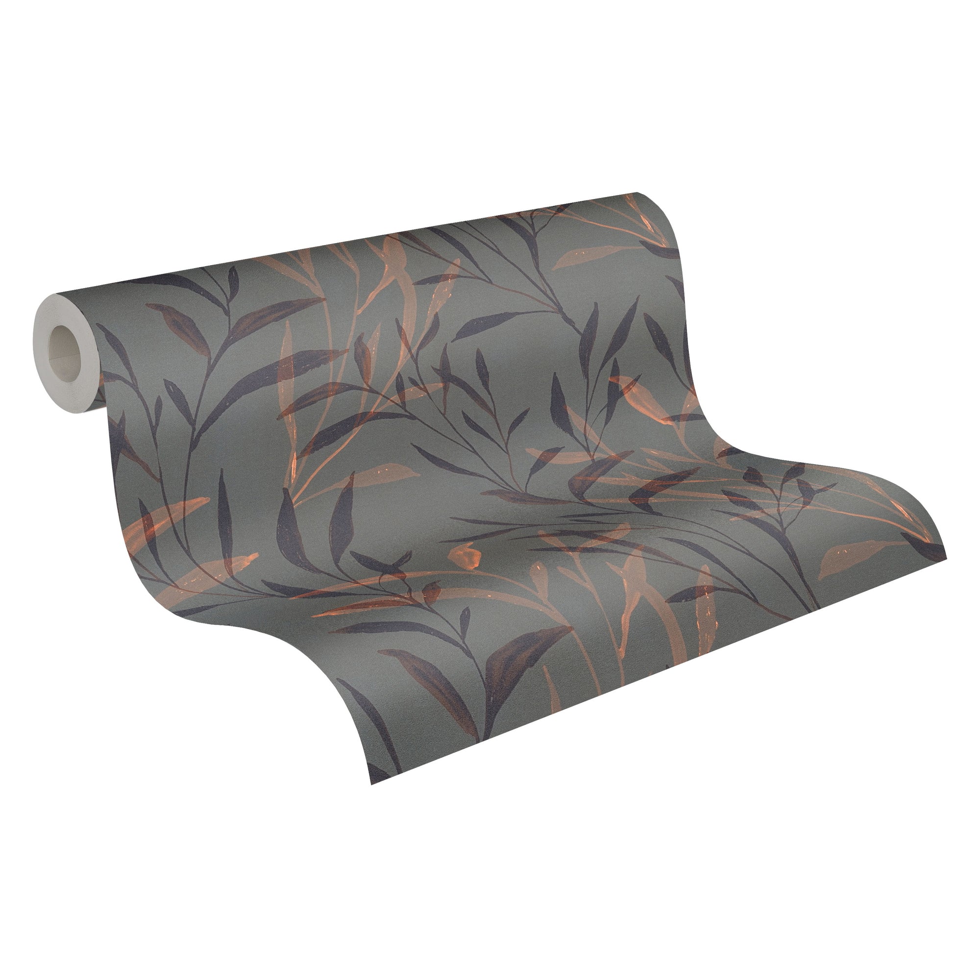 Hochwertige Vliestapete Braun Floral