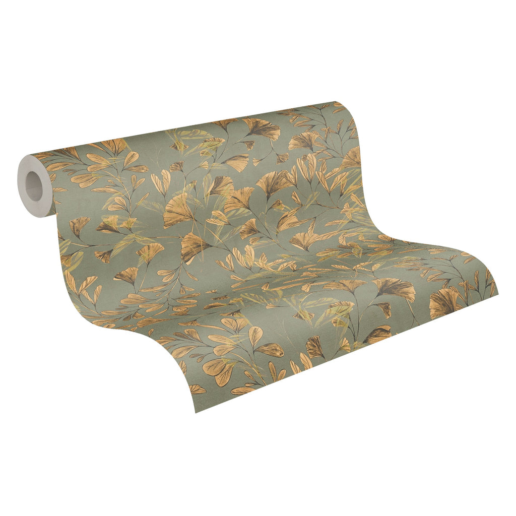 Hochwertige Vliestapete Braun Floral