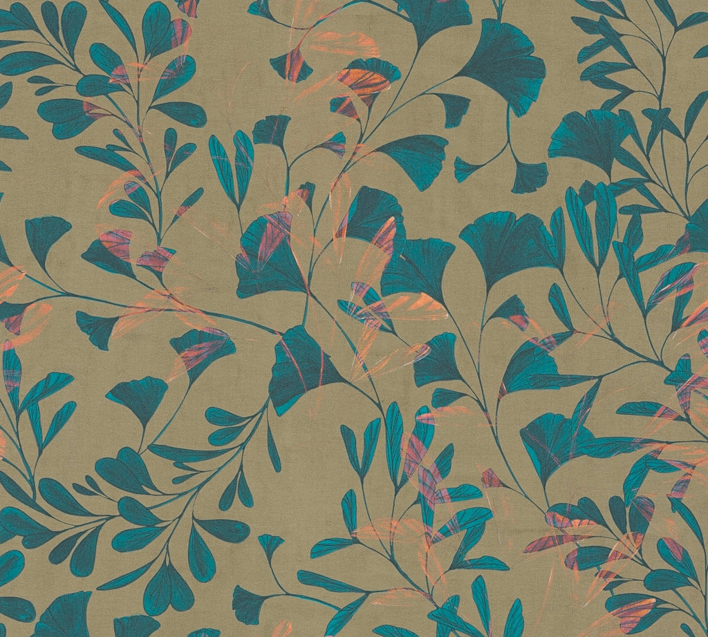 Hochwertige Vliestapete Braun Floral
