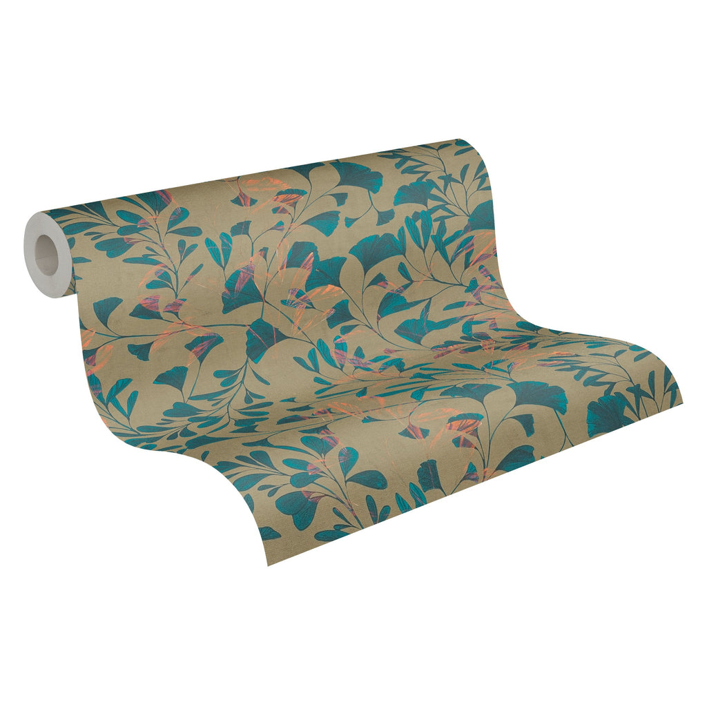 Hochwertige Vliestapete Braun Floral